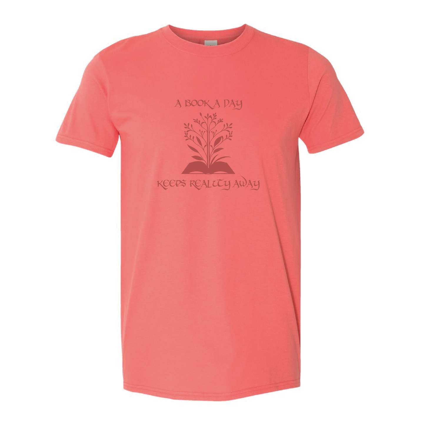 A Book Day Keeps Reality Away | Tone-On-Tone Crewneck Tshirt | 20 Colors