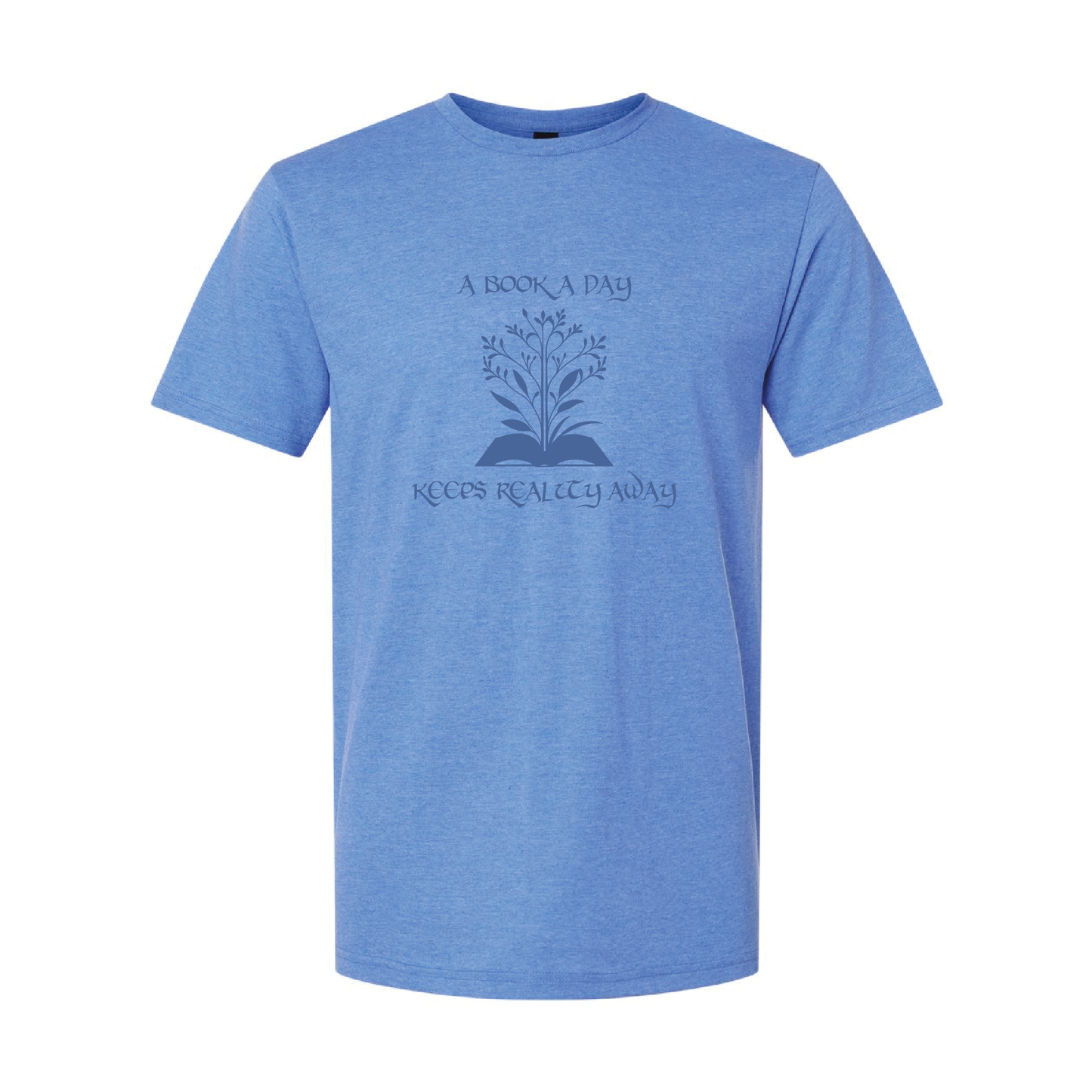 A Book Day Keeps Reality Away | Tone-On-Tone Crewneck Tshirt | 20 Colors