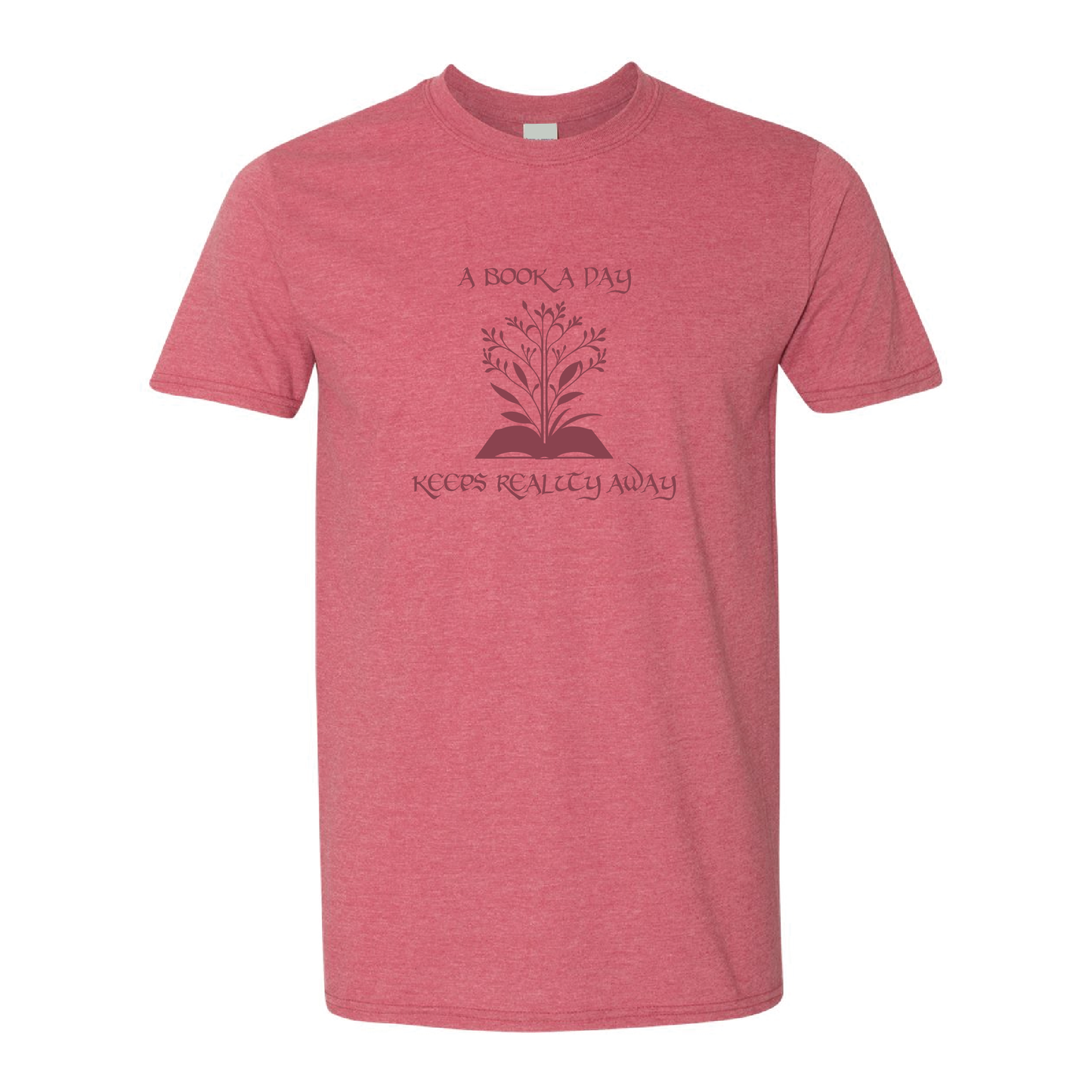 A Book Day Keeps Reality Away | Tone-On-Tone Crewneck Tshirt | 20 Colors