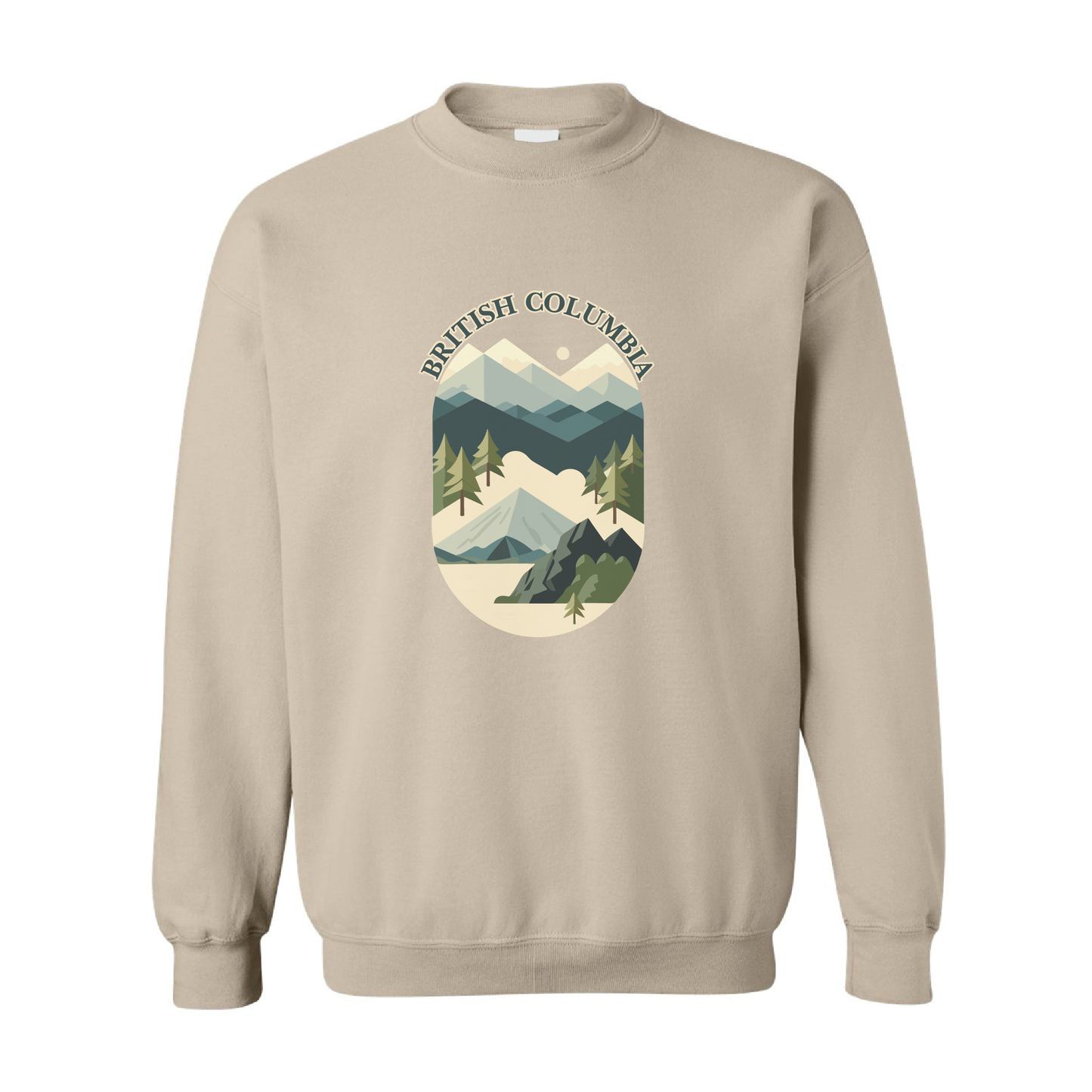 British Columbia Mountains Adventure Crewneck Sweatshirt | 20 Colors