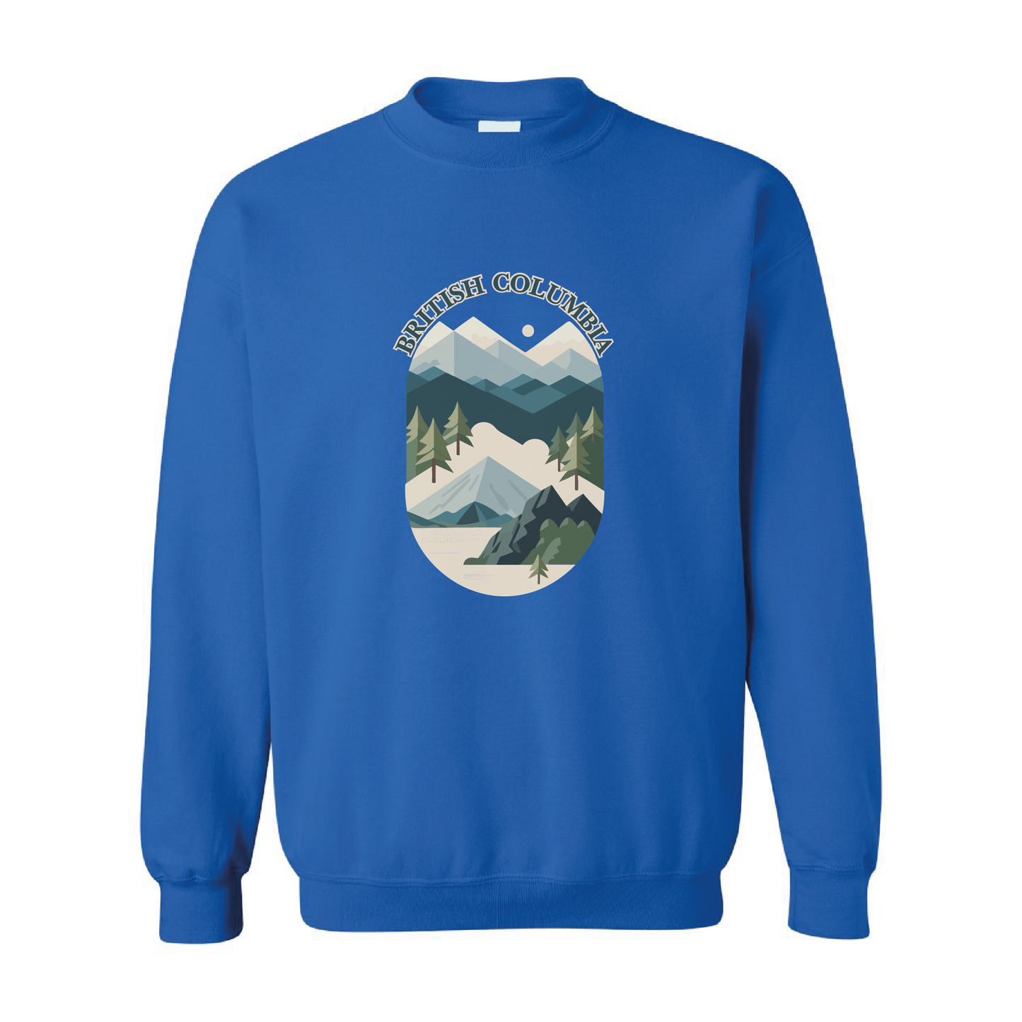 British Columbia Mountains Adventure Crewneck Sweatshirt | 20 Colors