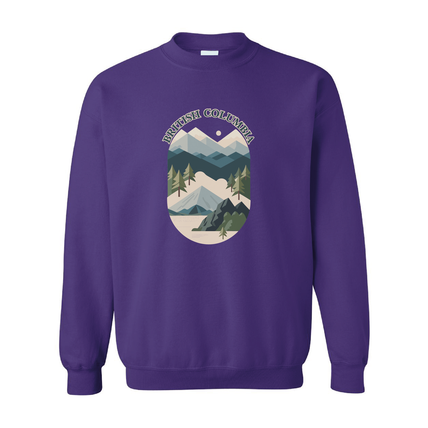 British Columbia Mountains Adventure Crewneck Sweatshirt | 20 Colors