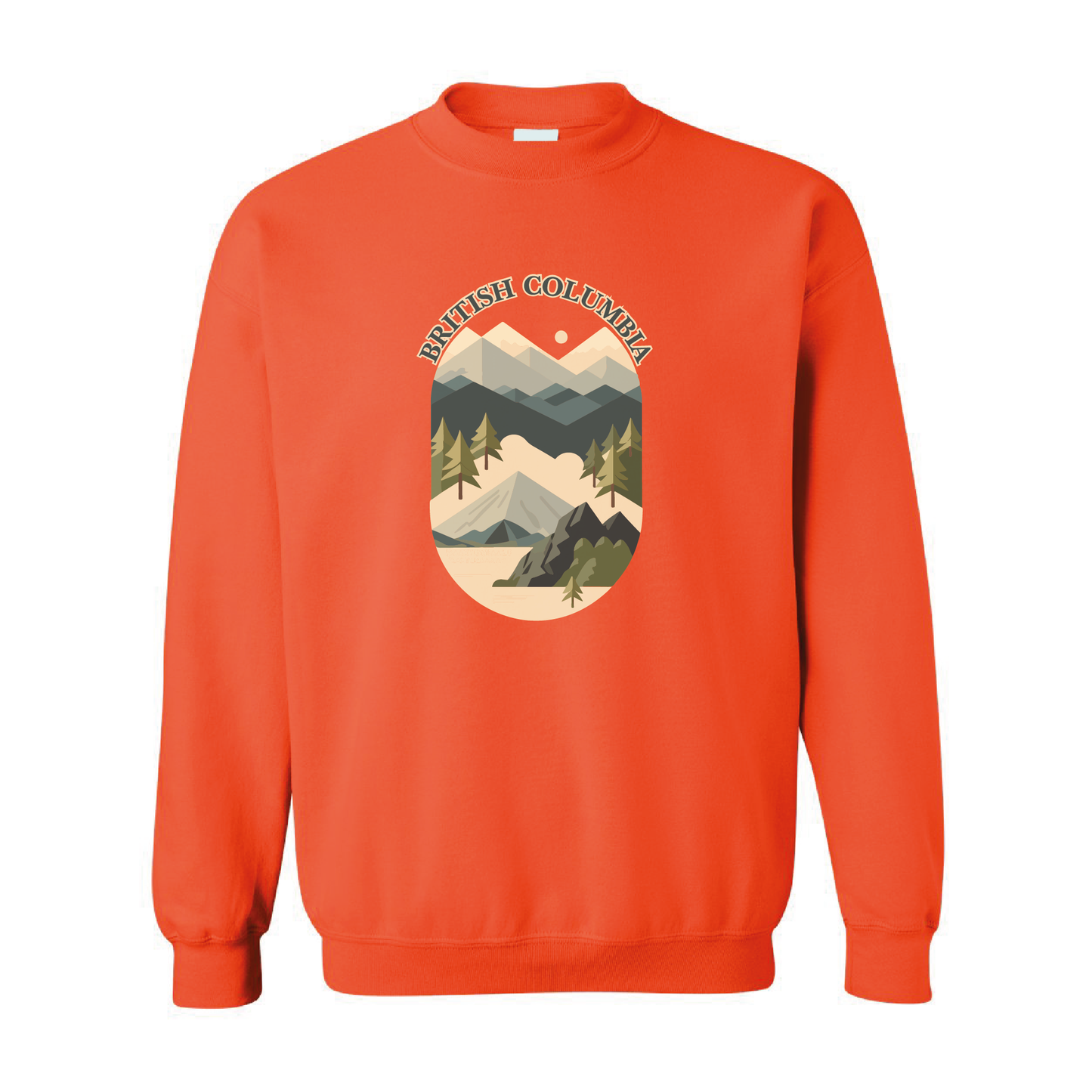 British Columbia Mountains Adventure Crewneck Sweatshirt | 20 Colors