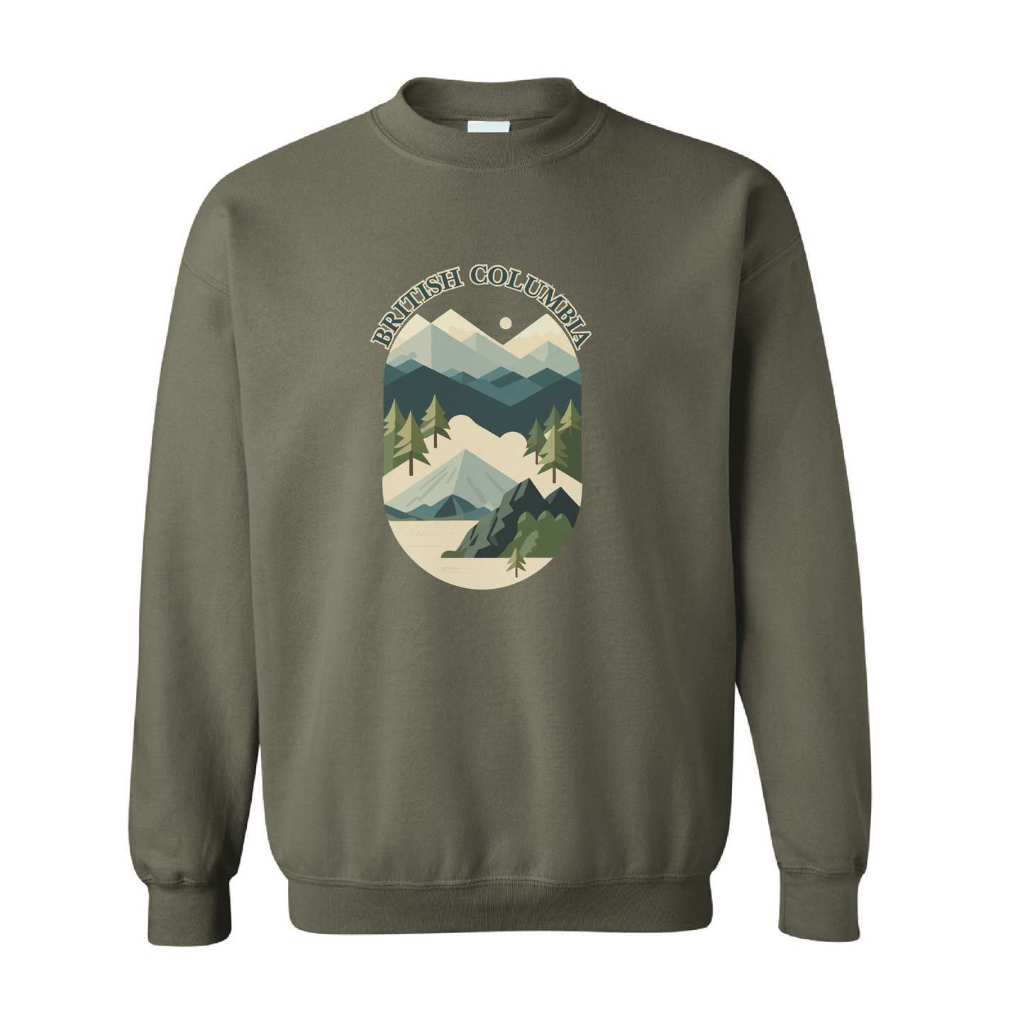 British Columbia Mountains Adventure Crewneck Sweatshirt | 20 Colors