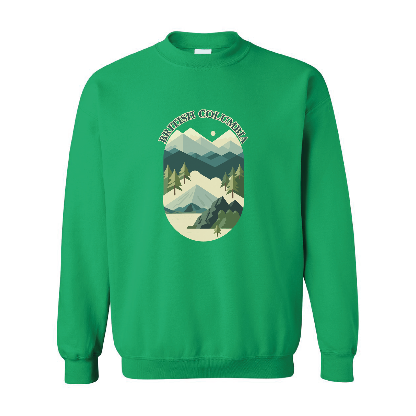 British Columbia Mountains Adventure Crewneck Sweatshirt | 20 Colors