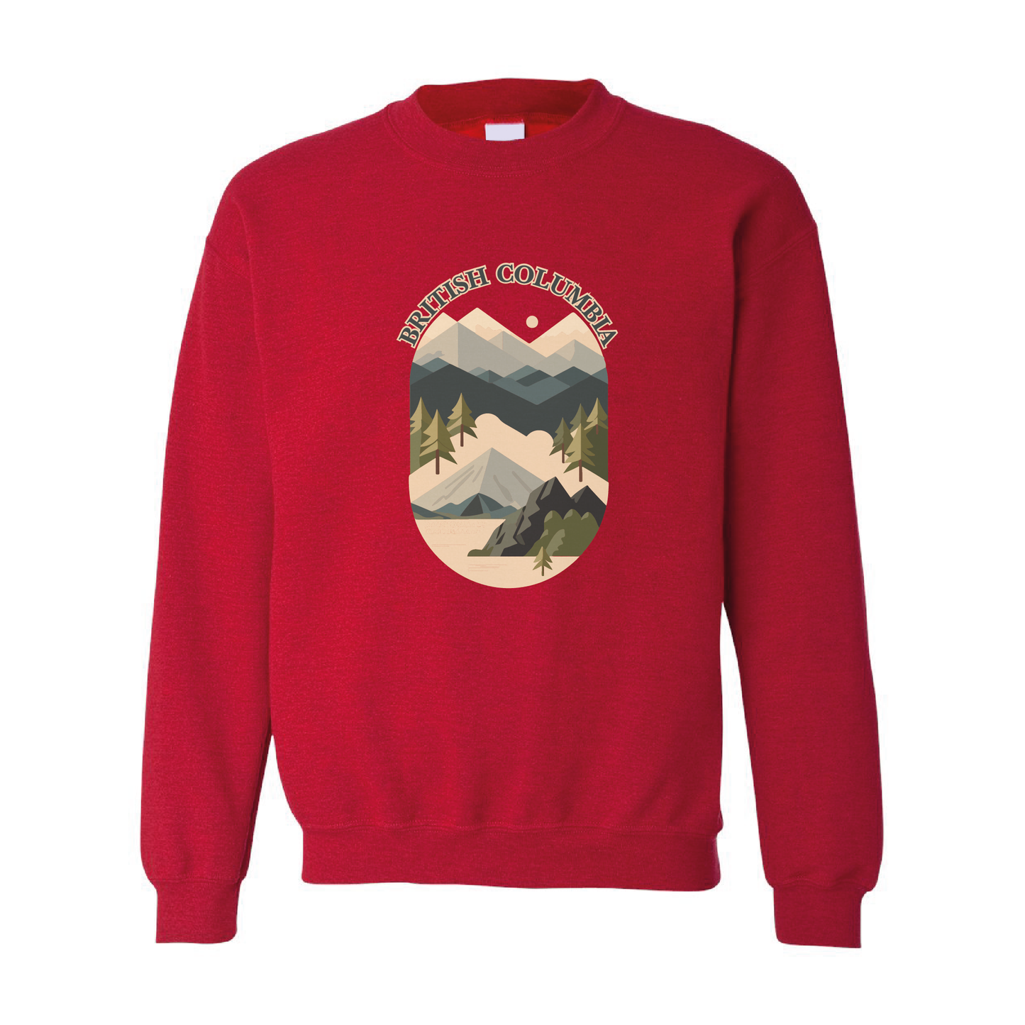 British Columbia Mountains Adventure Crewneck Sweatshirt | 20 Colors