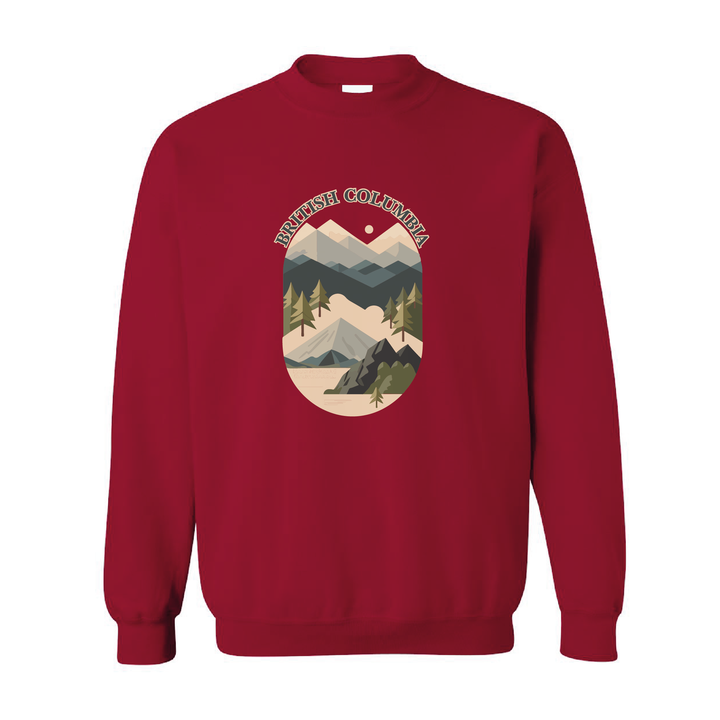 British Columbia Mountains Adventure Crewneck Sweatshirt | 20 Colors