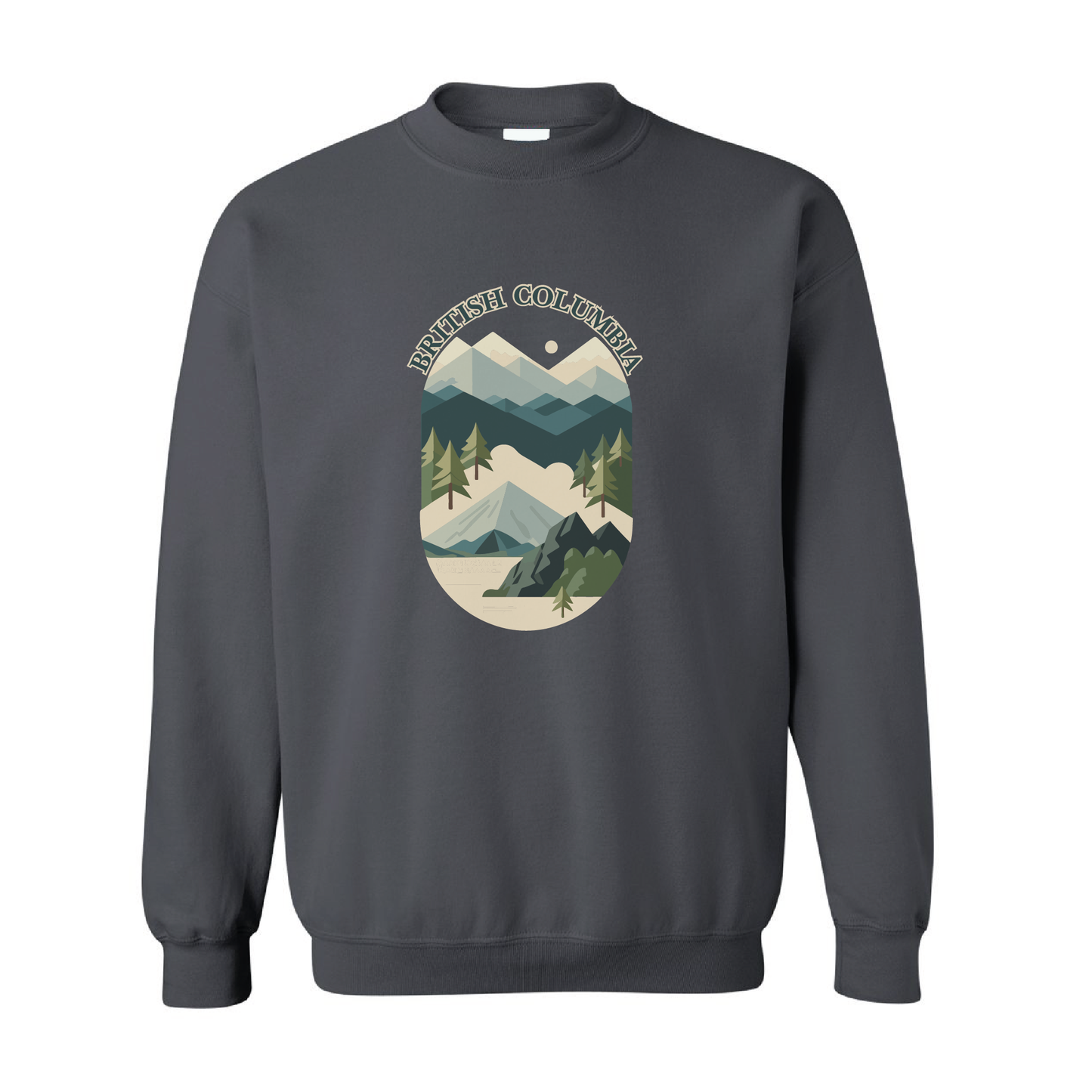 British Columbia Mountains Adventure Crewneck Sweatshirt | 20 Colors