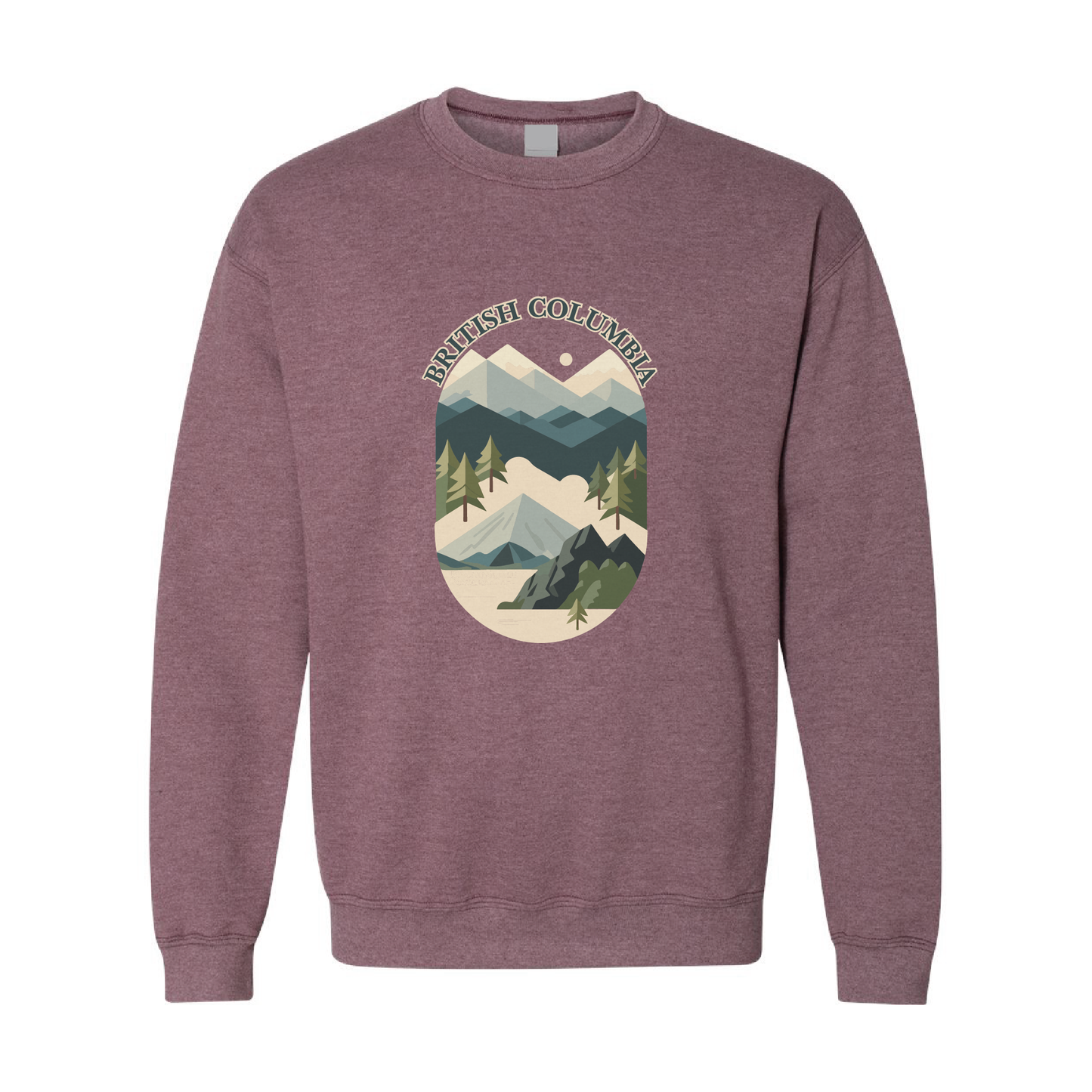 British Columbia Mountains Adventure Crewneck Sweatshirt | 20 Colors