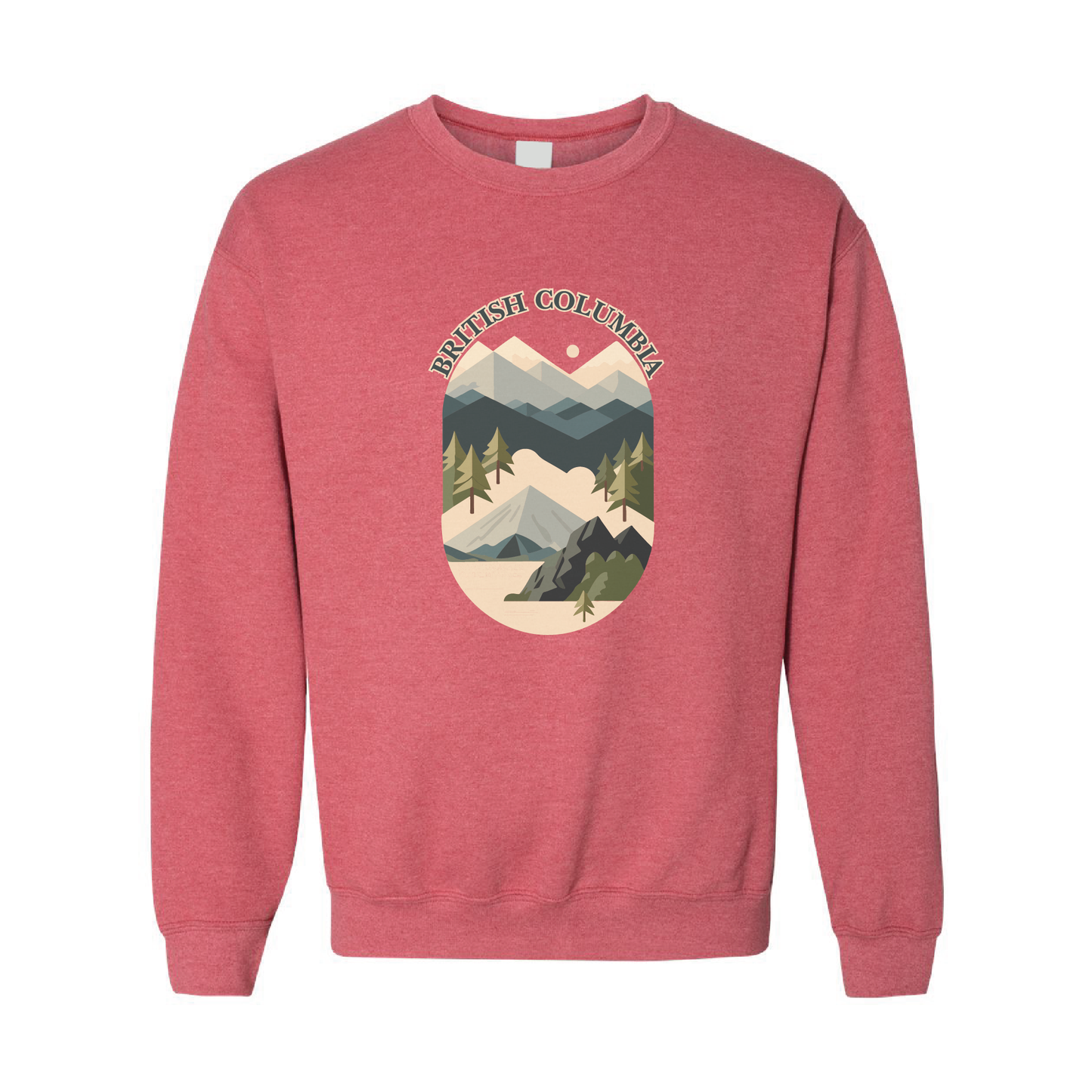 British Columbia Mountains Adventure Crewneck Sweatshirt | 20 Colors