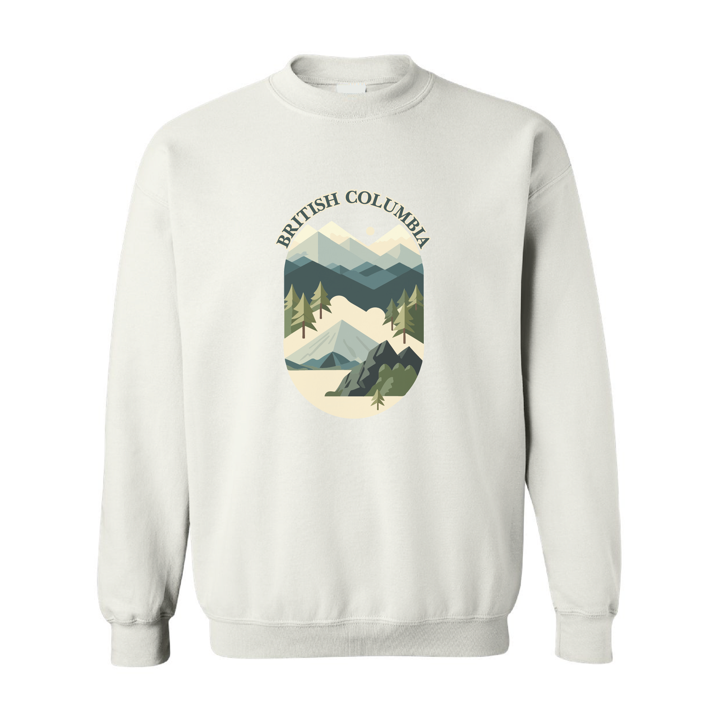 British Columbia Mountains Adventure Crewneck Sweatshirt | 20 Colors