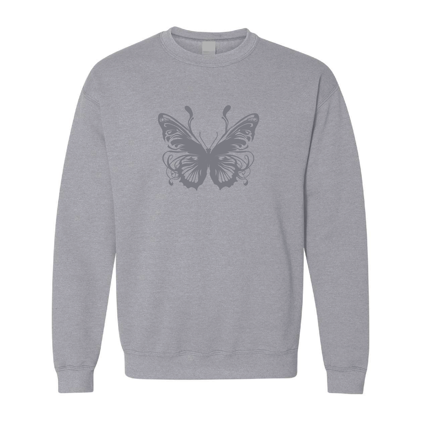 Artistic Butterfly Sweatshirt | Tone-On-Tone Crewneck Sweatshirt | 20 Colors