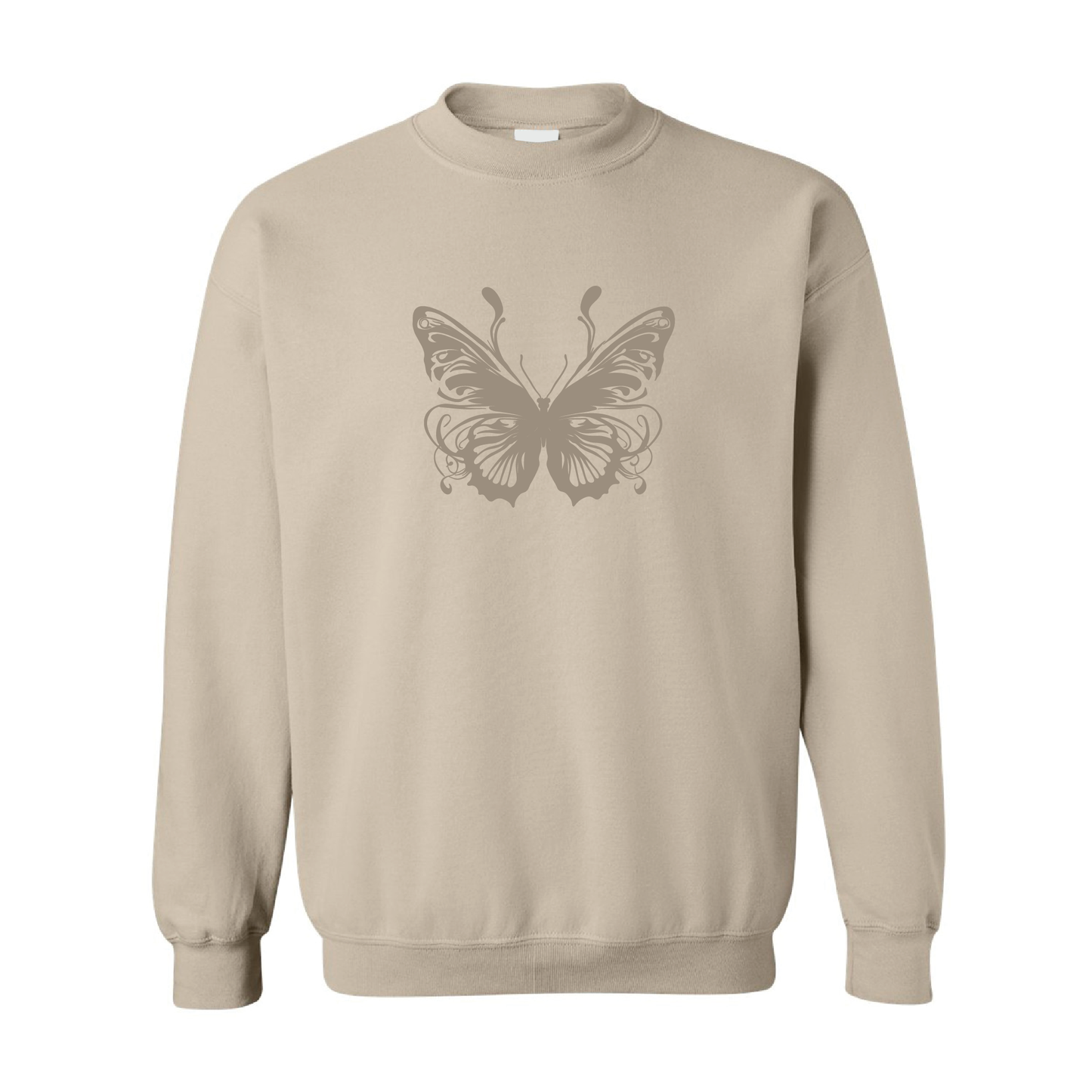 Artistic Butterfly Sweatshirt | Tone-On-Tone Crewneck Sweatshirt | 20 Colors