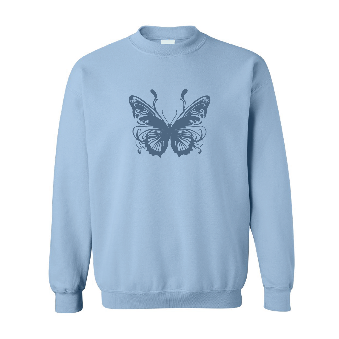 Artistic Butterfly Sweatshirt | Tone-On-Tone Crewneck Sweatshirt | 20 Colors