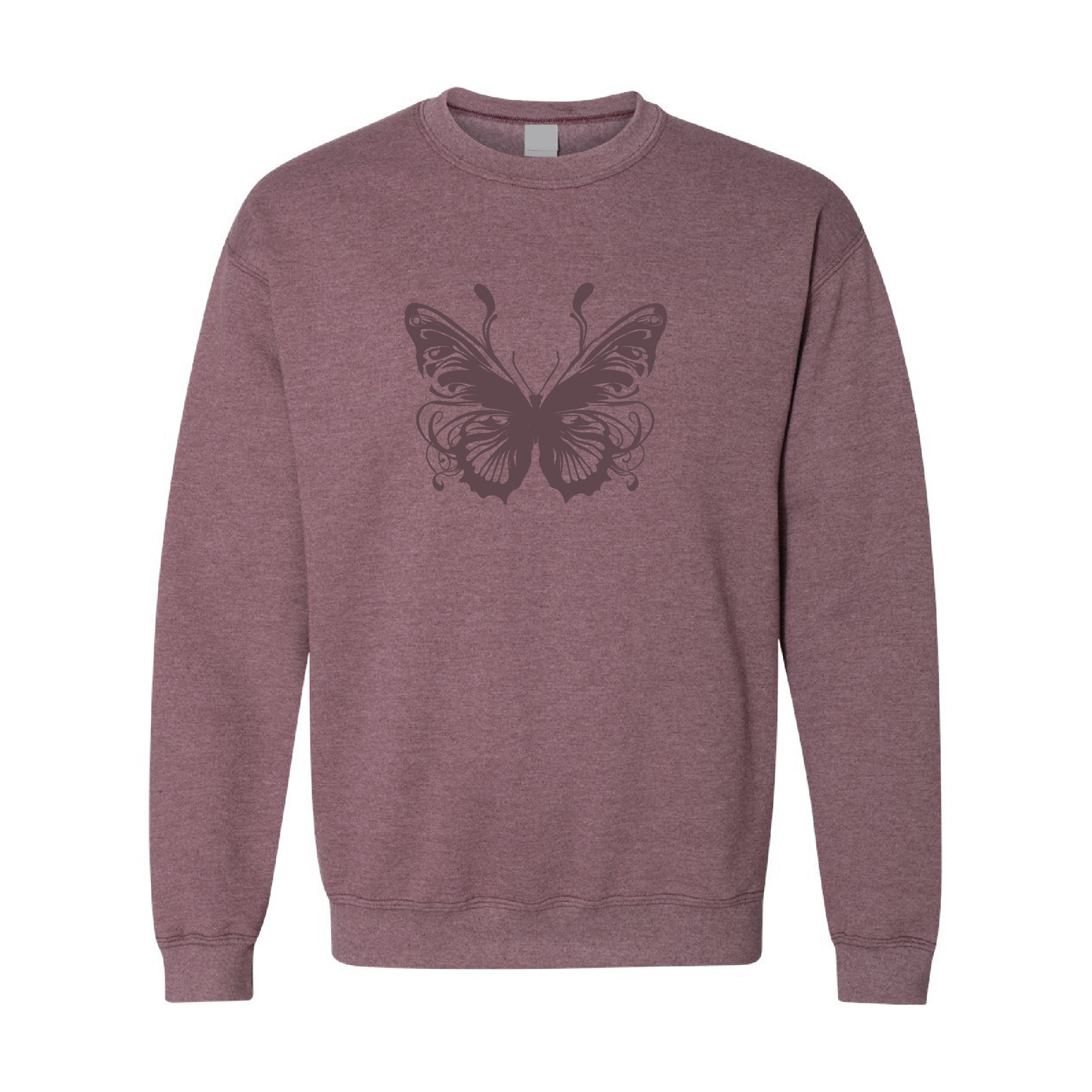 Artistic Butterfly Sweatshirt | Tone-On-Tone Crewneck Sweatshirt | 20 Colors