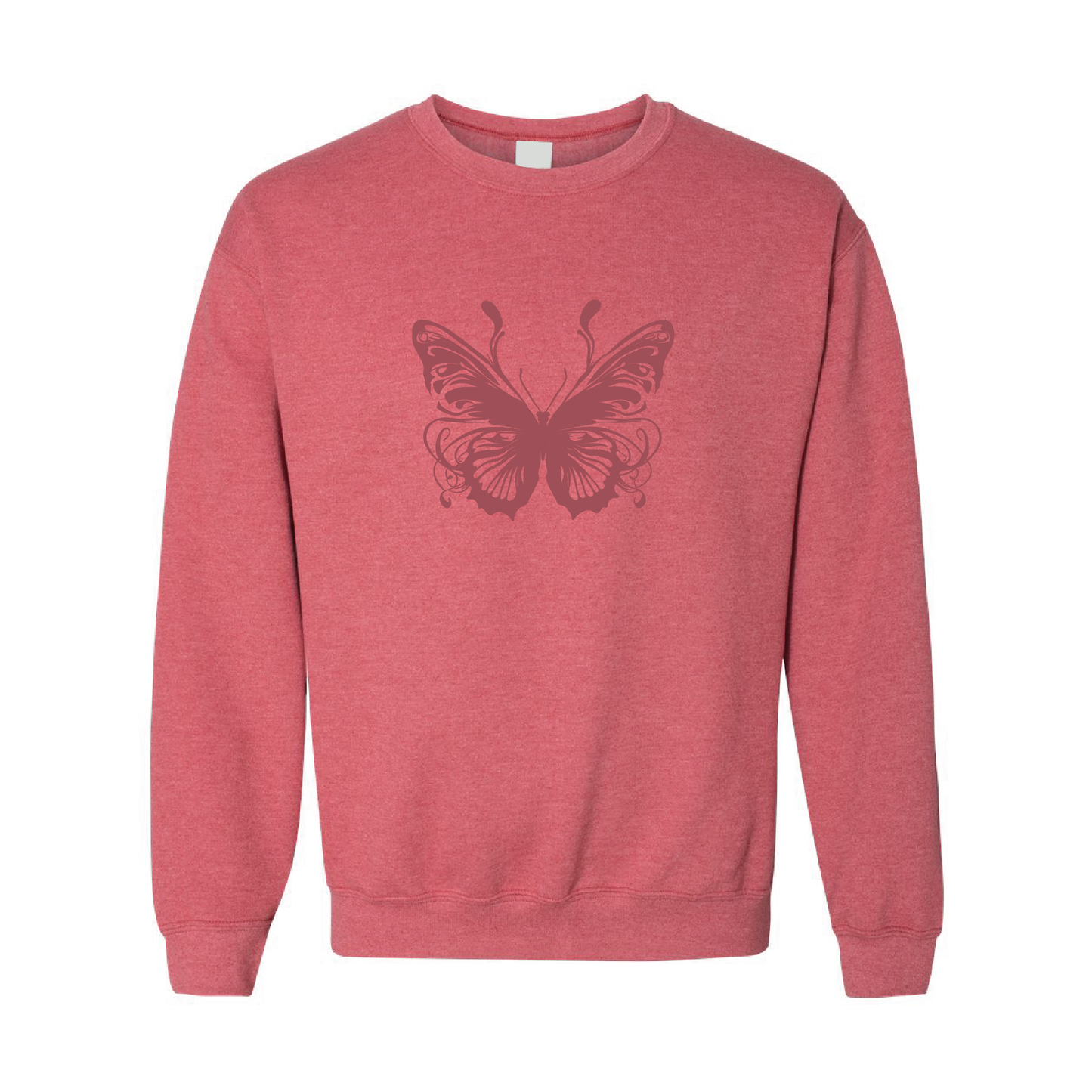 Artistic Butterfly Sweatshirt | Tone-On-Tone Crewneck Sweatshirt | 20 Colors