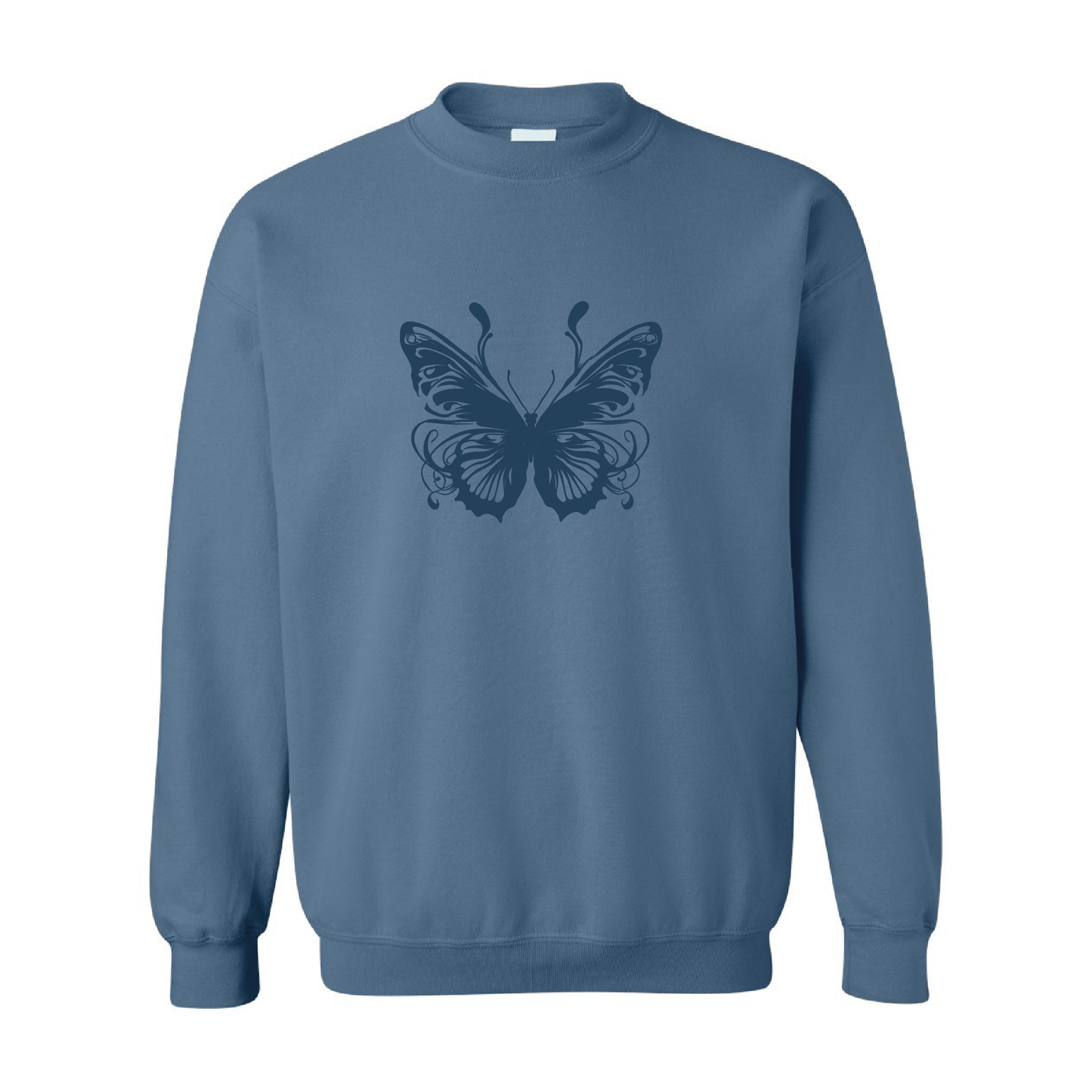 Artistic Butterfly Sweatshirt | Tone-On-Tone Crewneck Sweatshirt | 20 Colors