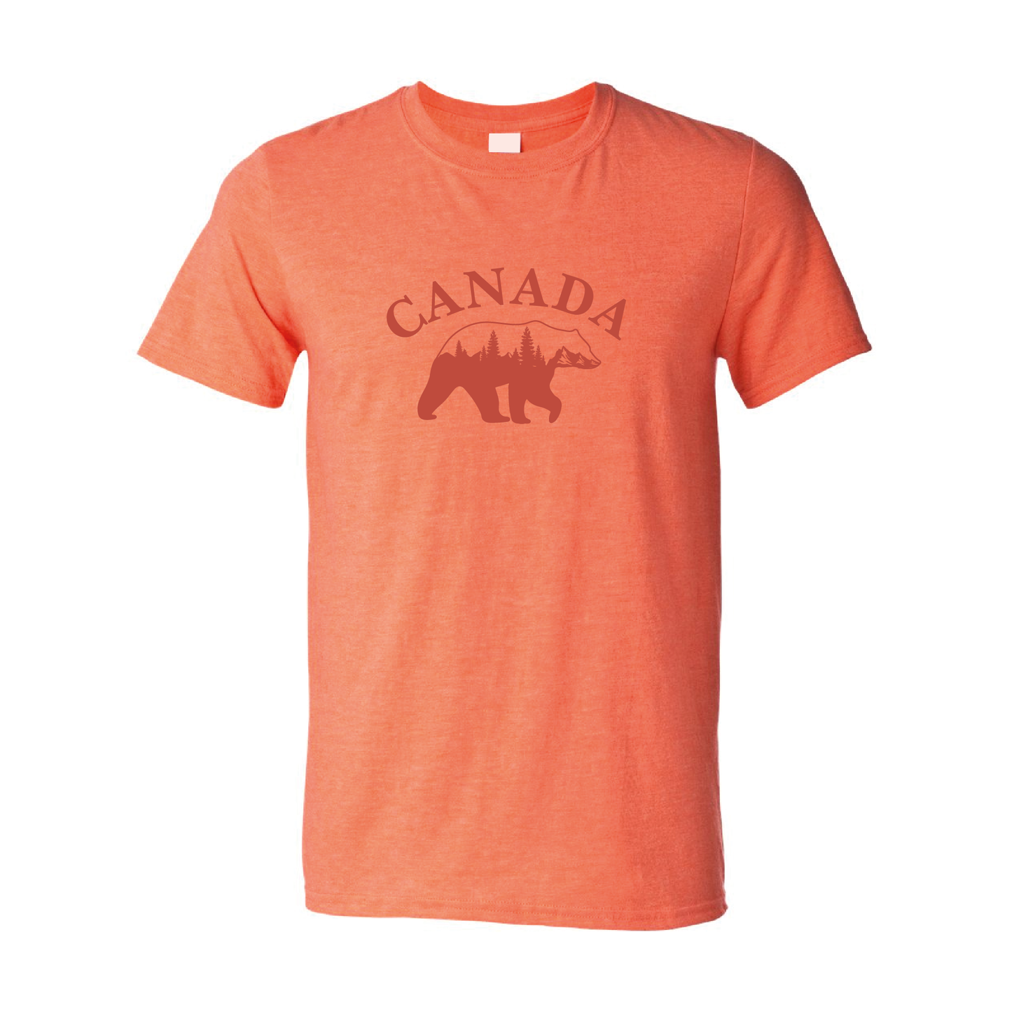 Canada Bear & Trees Graphic Tshirt  | Tone-On-Tone Crewneck T-shirt | 20 Colors