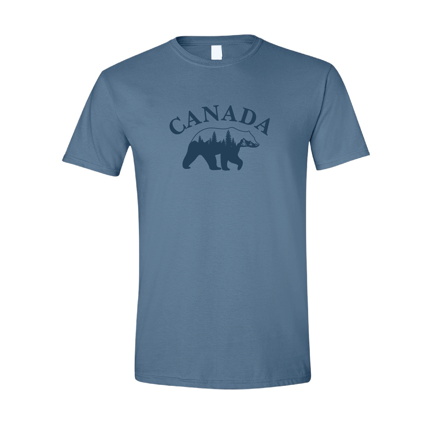 Canada Bear & Trees Graphic Tshirt  | Tone-On-Tone Crewneck T-shirt | 20 Colors