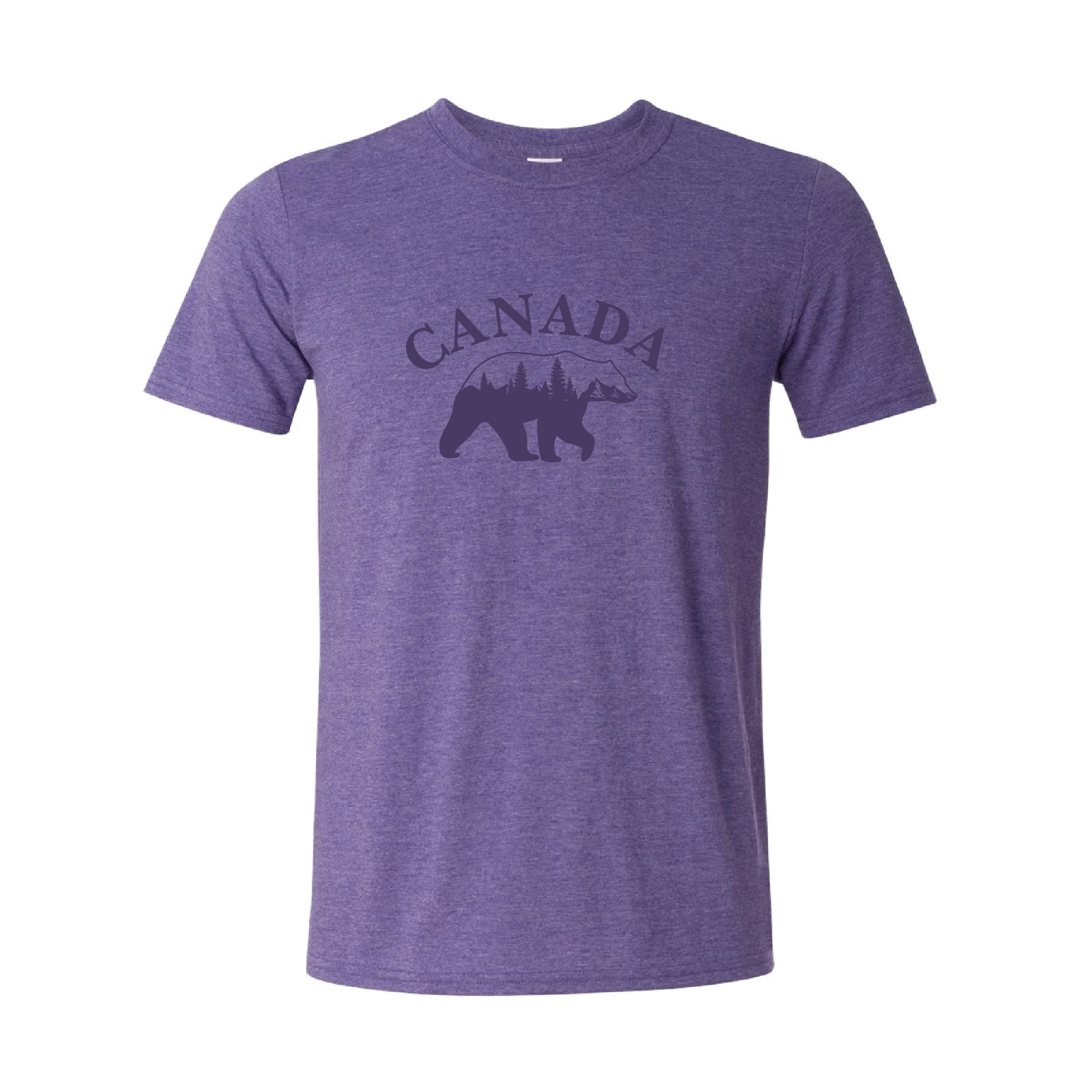 Canada Bear & Trees Graphic Tshirt  | Tone-On-Tone Crewneck T-shirt | 20 Colors