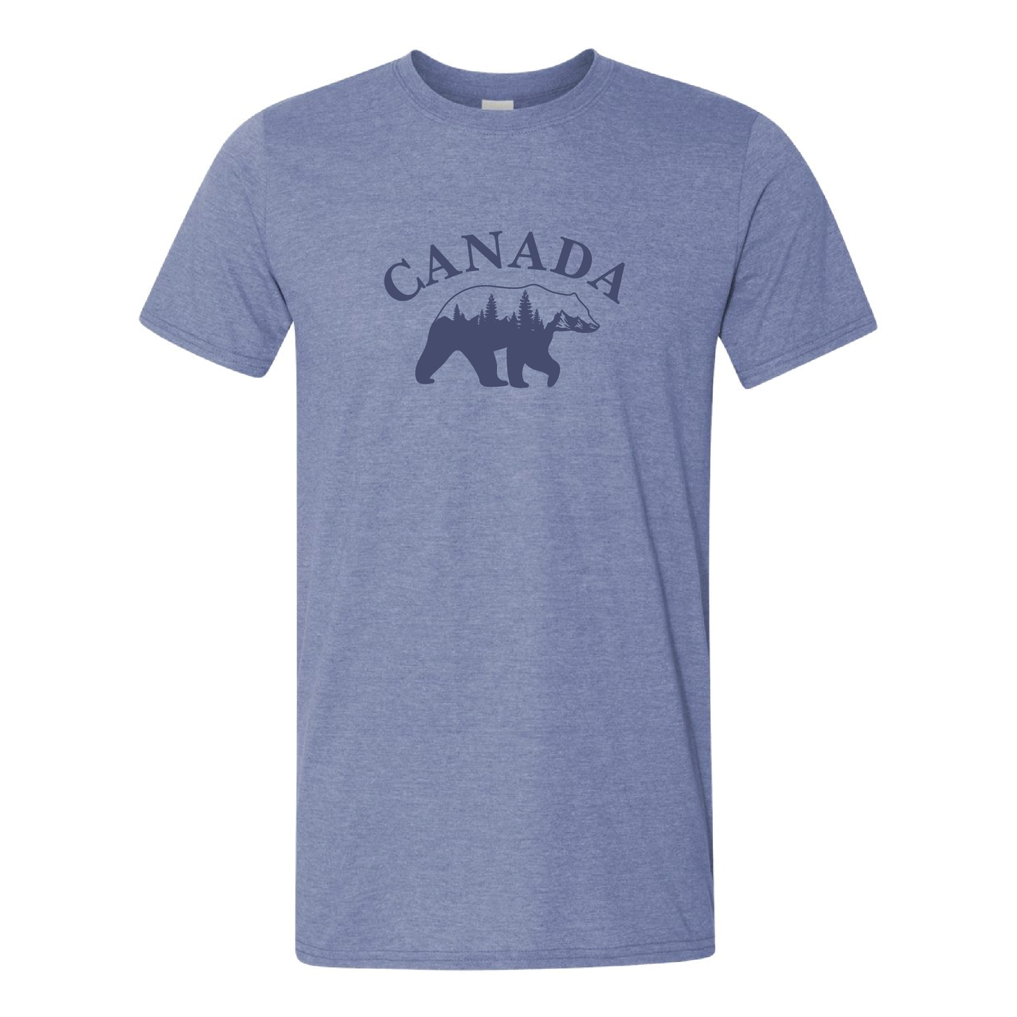 Canada Bear & Trees Graphic Tshirt  | Tone-On-Tone Crewneck T-shirt | 20 Colors