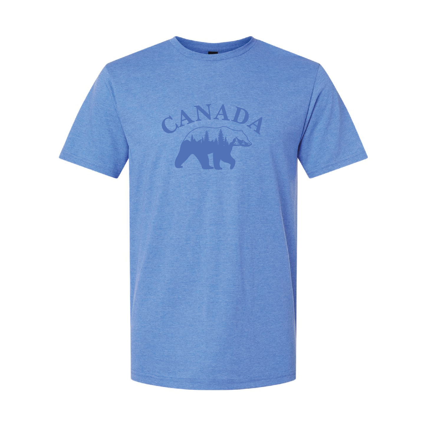 Canada Bear & Trees Graphic Tshirt  | Tone-On-Tone Crewneck T-shirt | 20 Colors