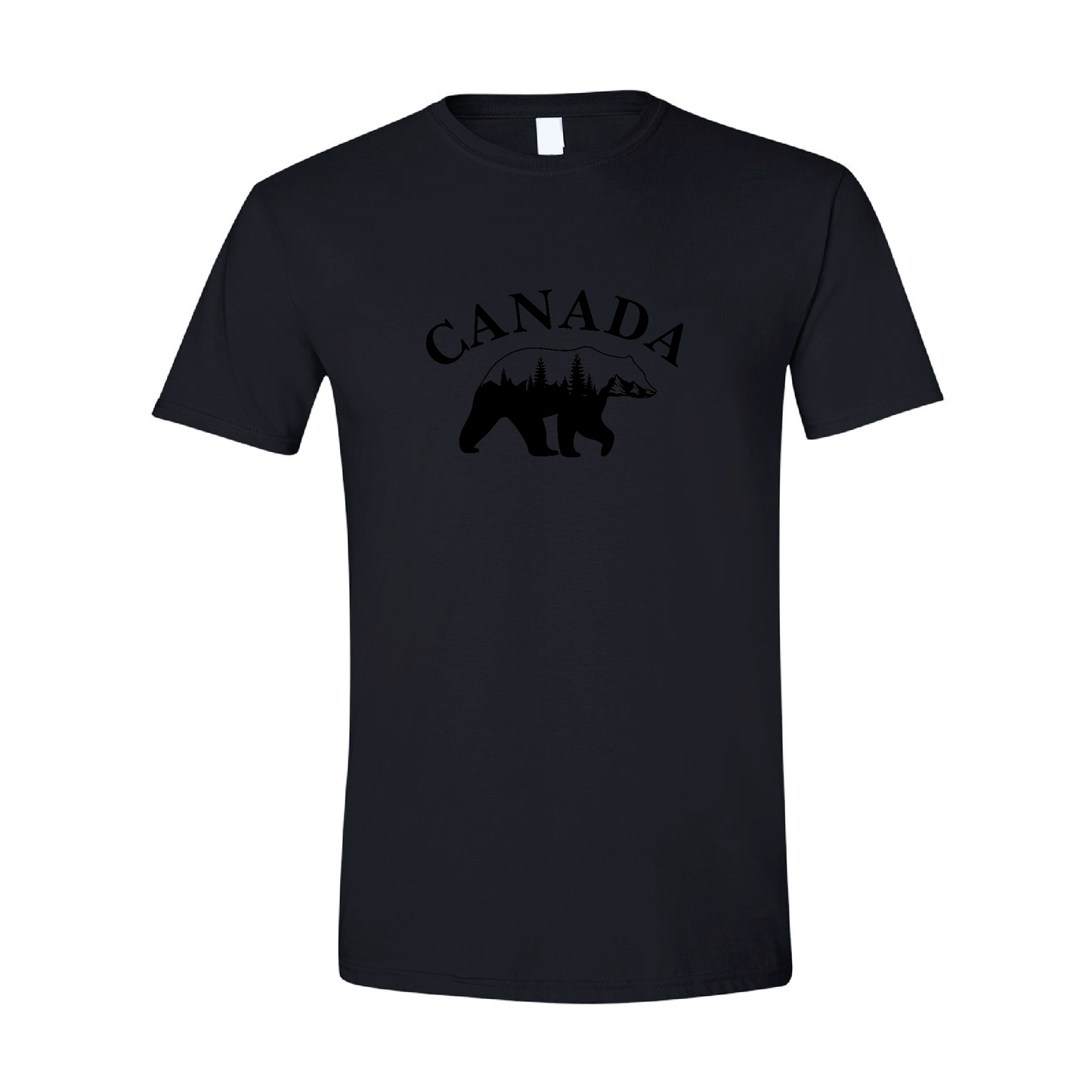 Canada Bear & Trees Graphic Tshirt  | Tone-On-Tone Crewneck T-shirt | 20 Colors