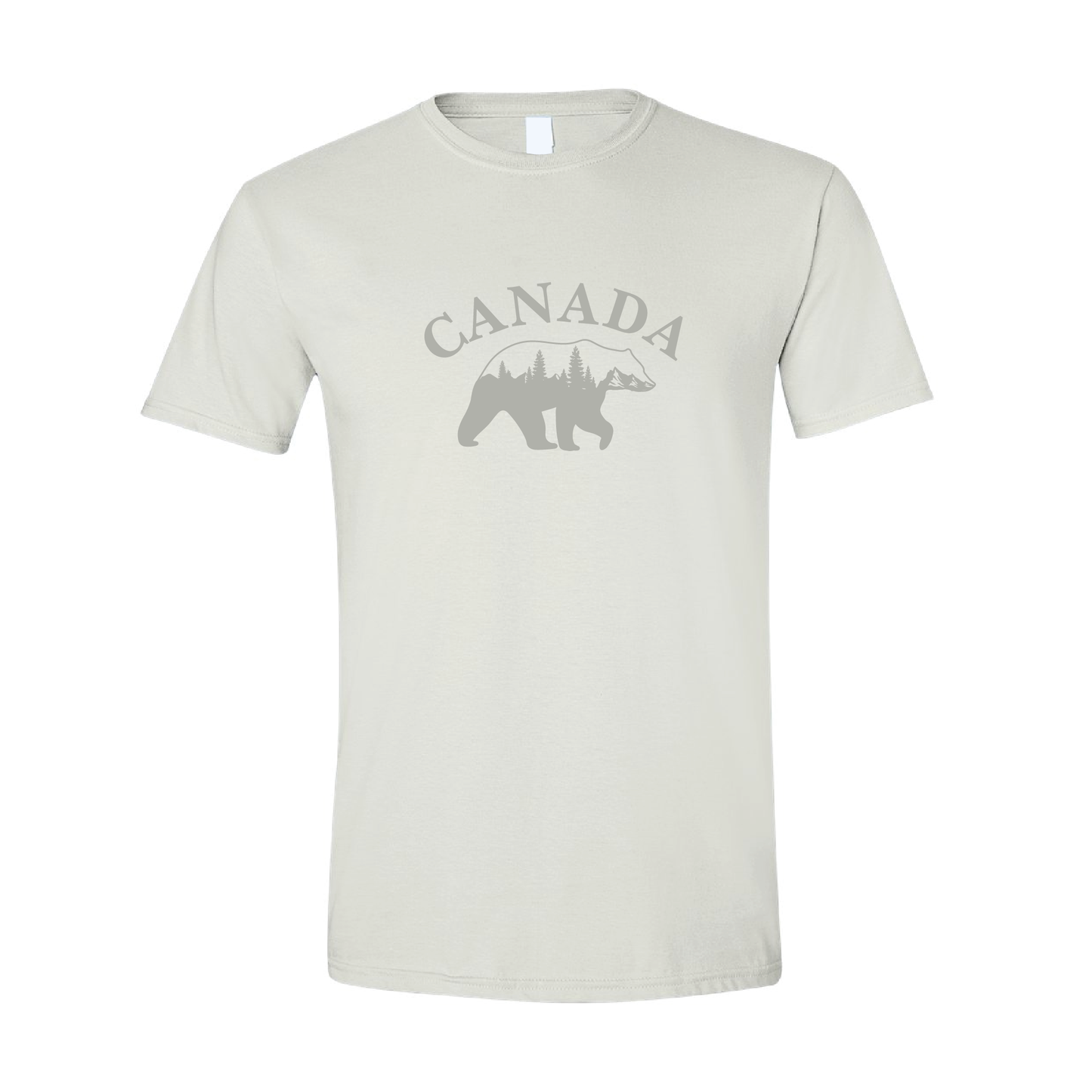 Canada Bear & Trees Graphic Tshirt  | Tone-On-Tone Crewneck T-shirt | 20 Colors