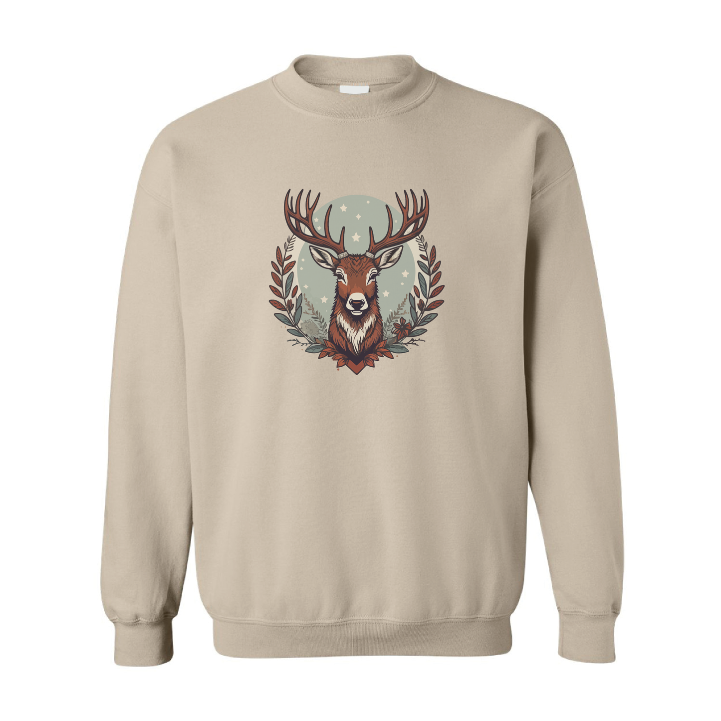 Christmas Reindeer Graphic Crewneck Sweatshirt | 20 Colors