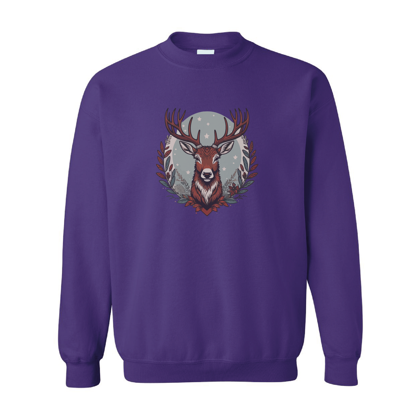 Christmas Reindeer Graphic Crewneck Sweatshirt | 20 Colors