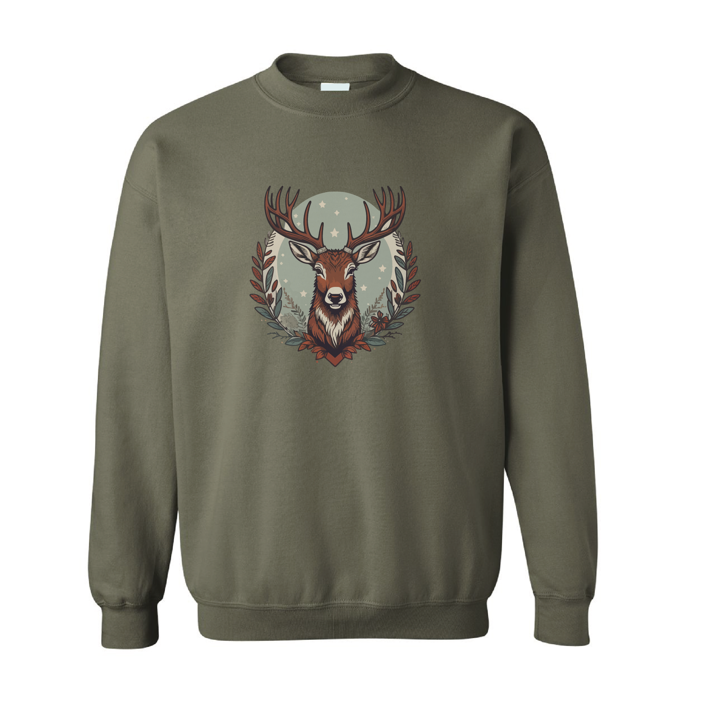 Christmas Reindeer Graphic Crewneck Sweatshirt | 20 Colors