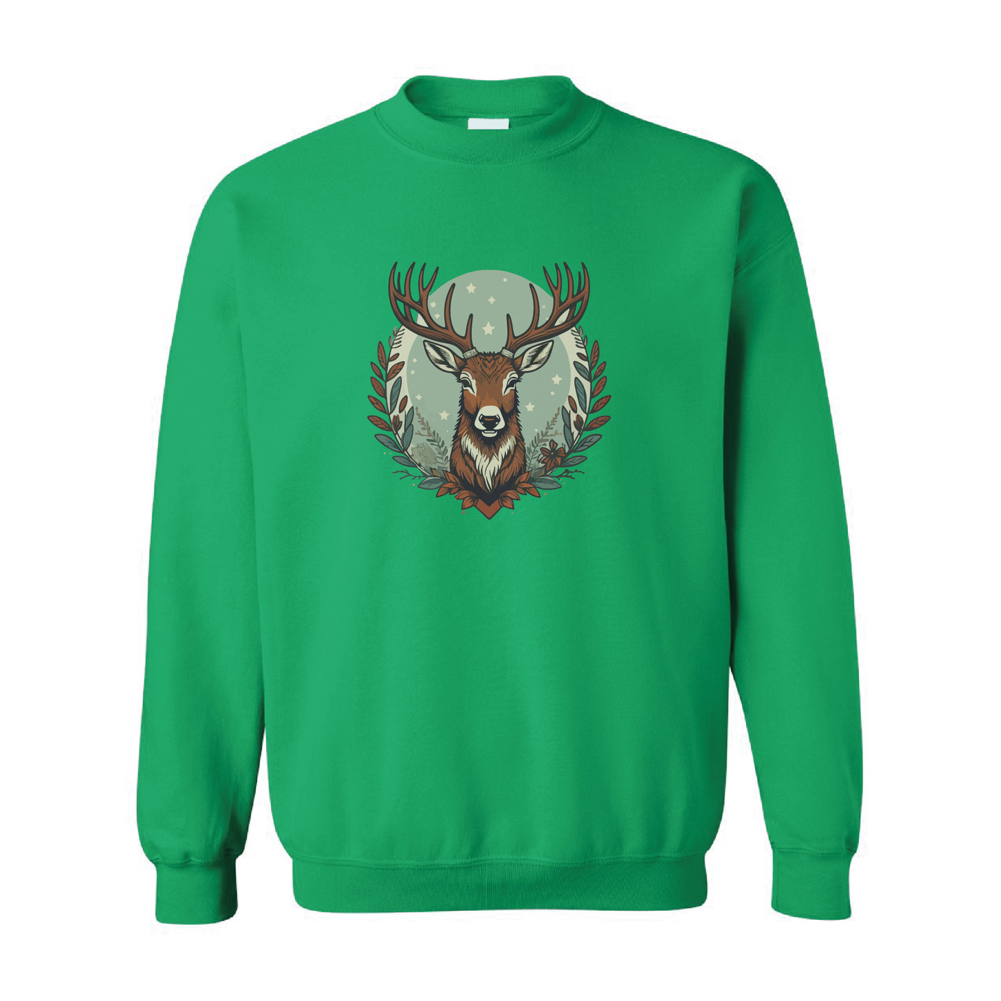 Christmas Reindeer Graphic Crewneck Sweatshirt | 20 Colors