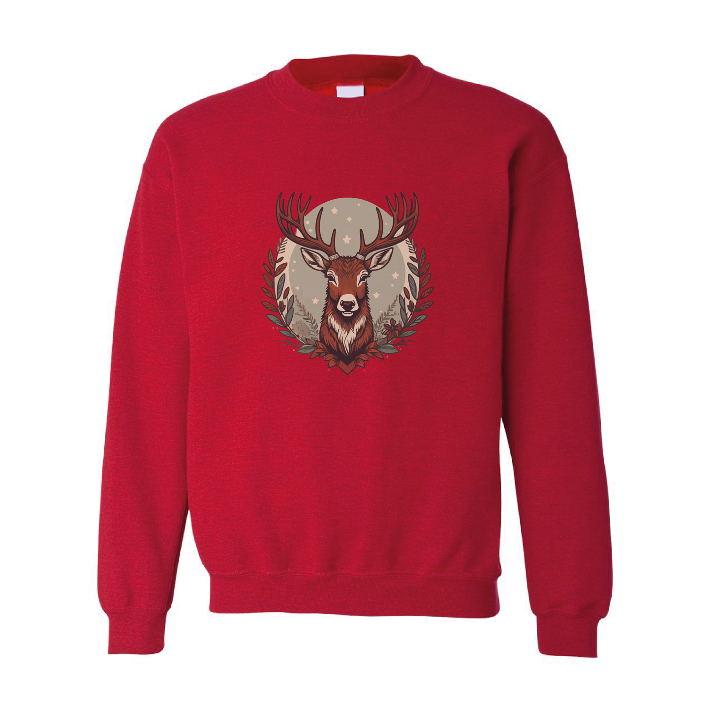 Christmas Reindeer Graphic Crewneck Sweatshirt | 20 Colors