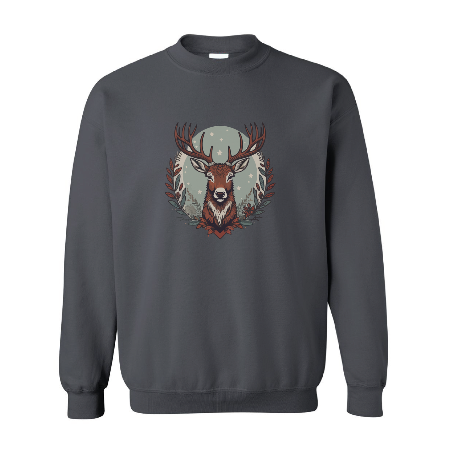 Christmas Reindeer Graphic Crewneck Sweatshirt | 20 Colors