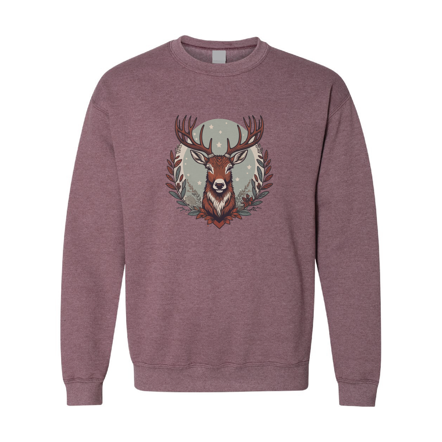 Christmas Reindeer Graphic Crewneck Sweatshirt | 20 Colors