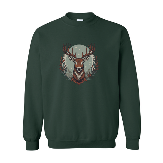 Christmas Reindeer Graphic Crewneck Sweatshirt | 20 Colors