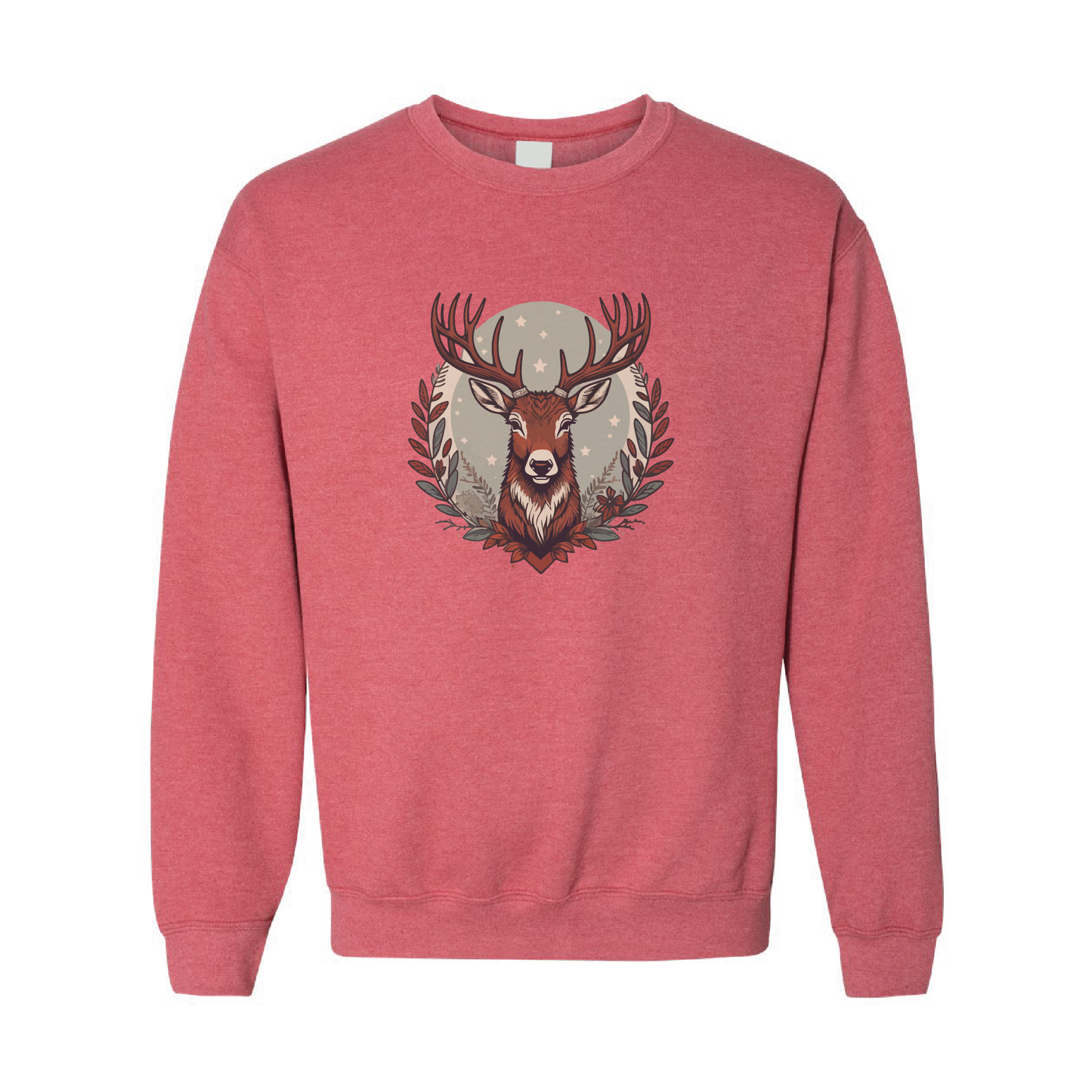 Christmas Reindeer Graphic Crewneck Sweatshirt | 20 Colors