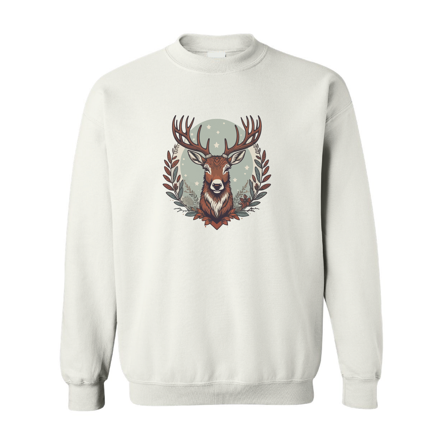 Christmas Reindeer Graphic Crewneck Sweatshirt | 20 Colors