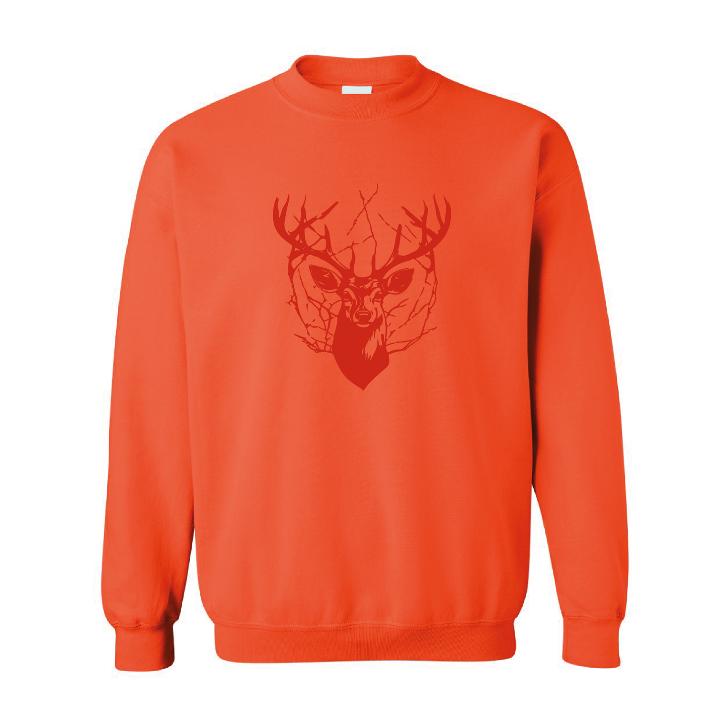 Cracked Deer Crewneck Sweatshirt | Tone-On-Tone Crewneck Sweatshirt | 20 Colors