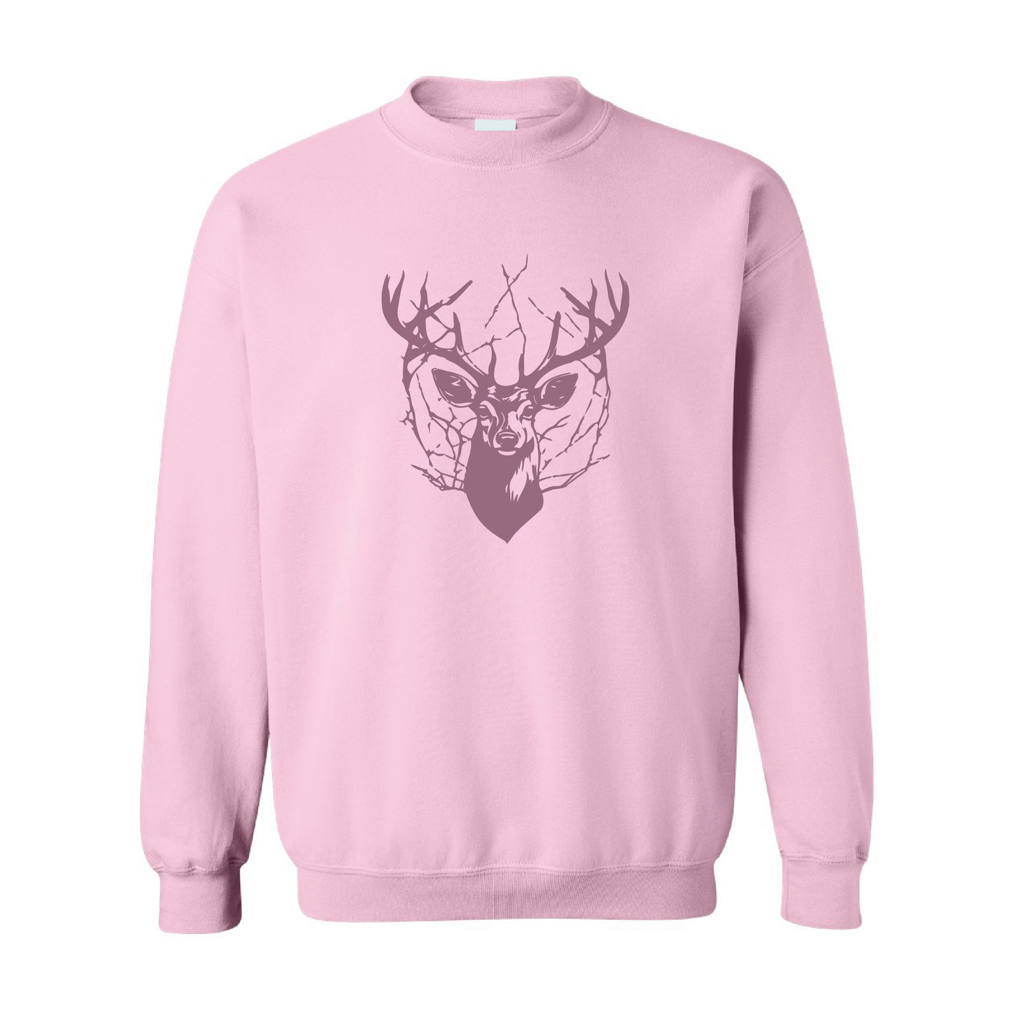 Cracked Deer Crewneck Sweatshirt | Tone-On-Tone Crewneck Sweatshirt | 20 Colors