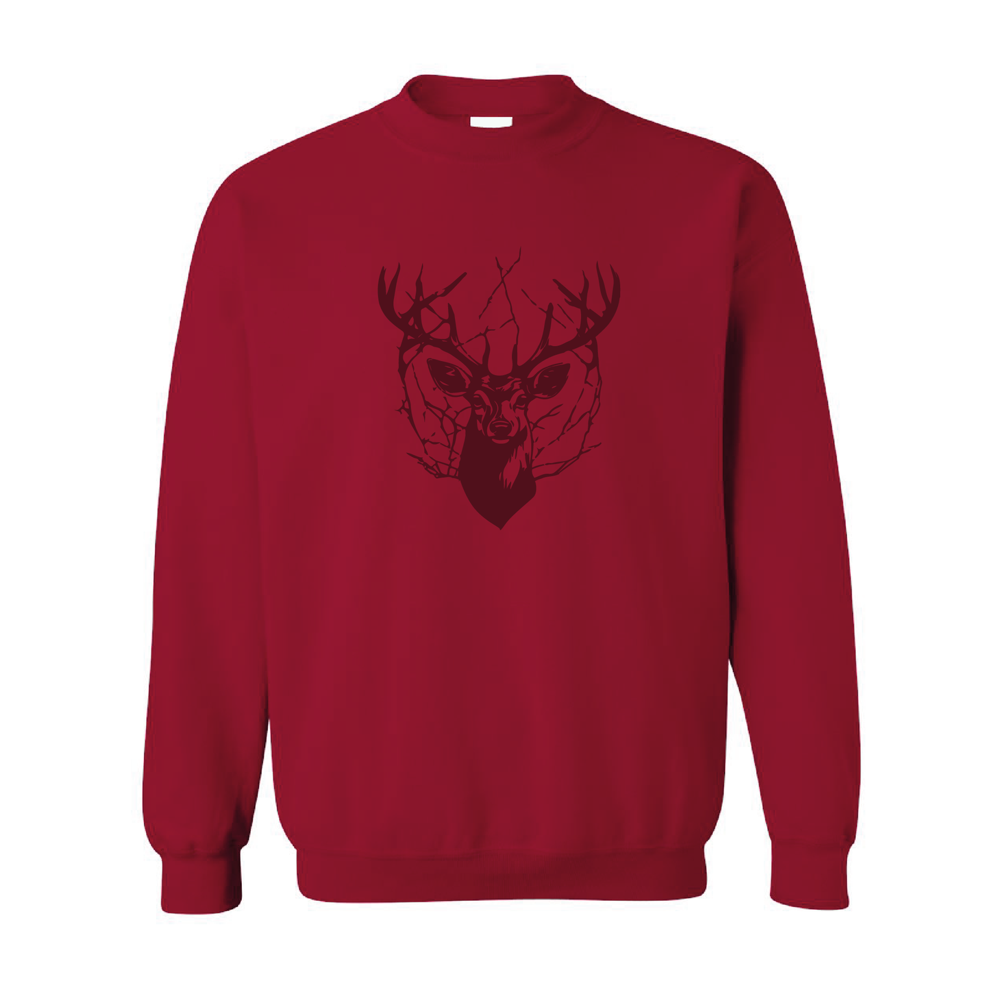 Cracked Deer Crewneck Sweatshirt | Tone-On-Tone Crewneck Sweatshirt | 20 Colors