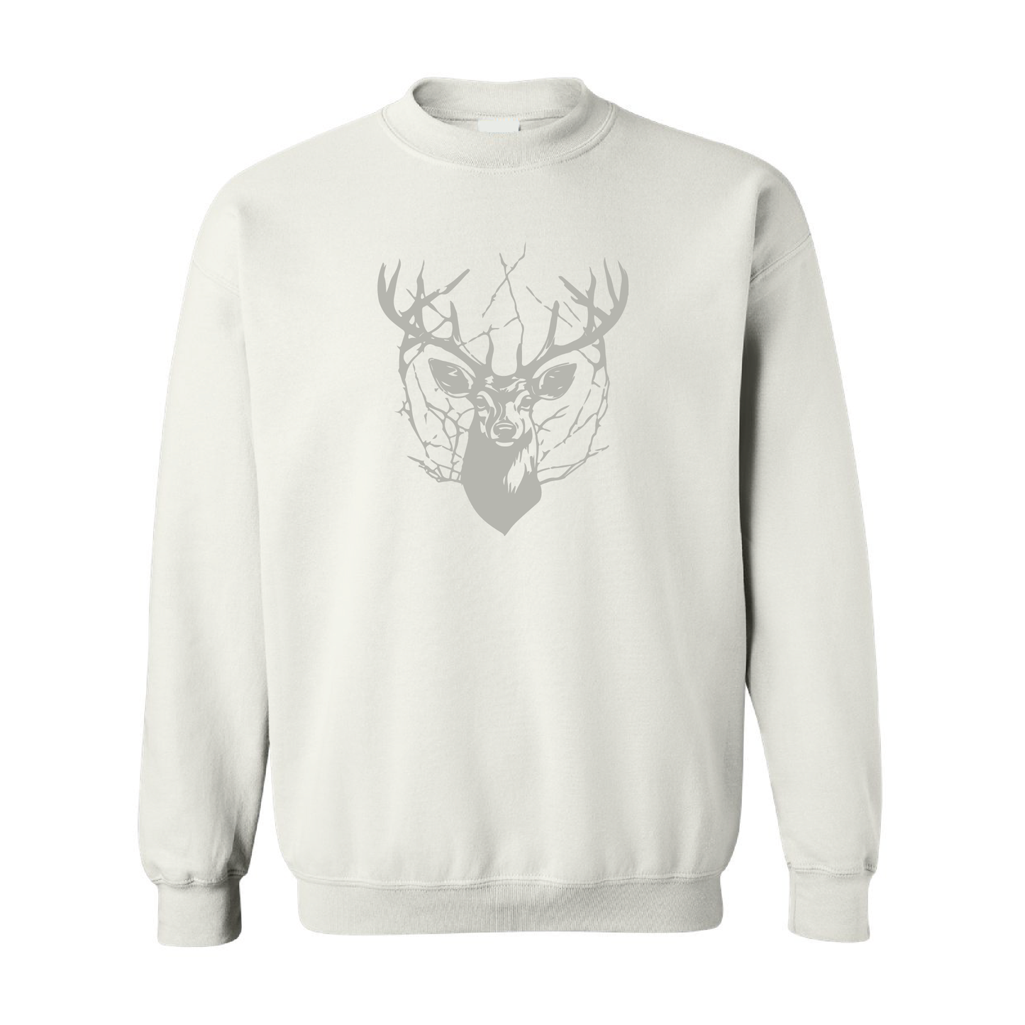 Cracked Deer Crewneck Sweatshirt | Tone-On-Tone Crewneck Sweatshirt | 20 Colors