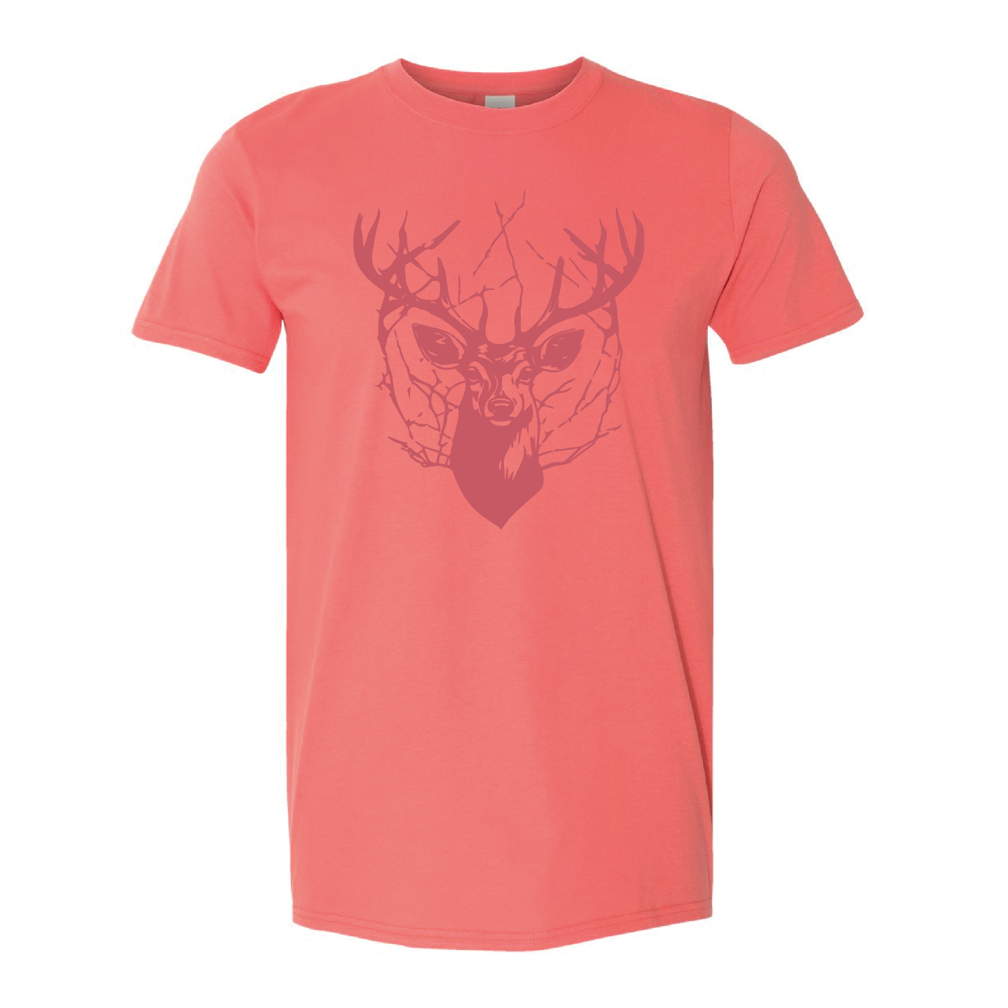 Cracked Deer Crewneck T-shirt | Tone-On-Tone Crewneck T-shirt | 20 Colors