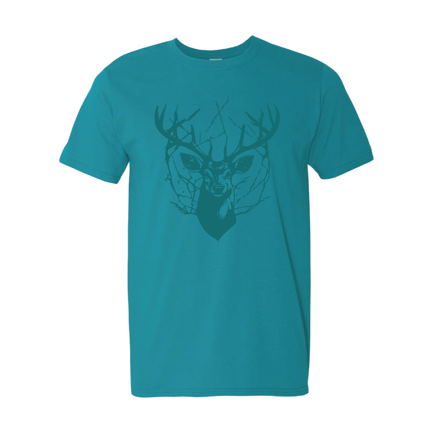 Cracked Deer Crewneck T-shirt | Tone-On-Tone Crewneck T-shirt | 20 Colors