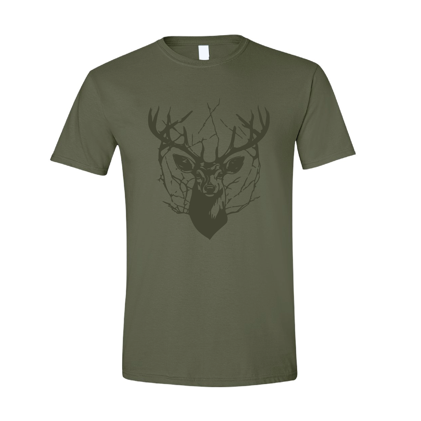 Cracked Deer Crewneck T-shirt | Tone-On-Tone Crewneck T-shirt | 20 Colors