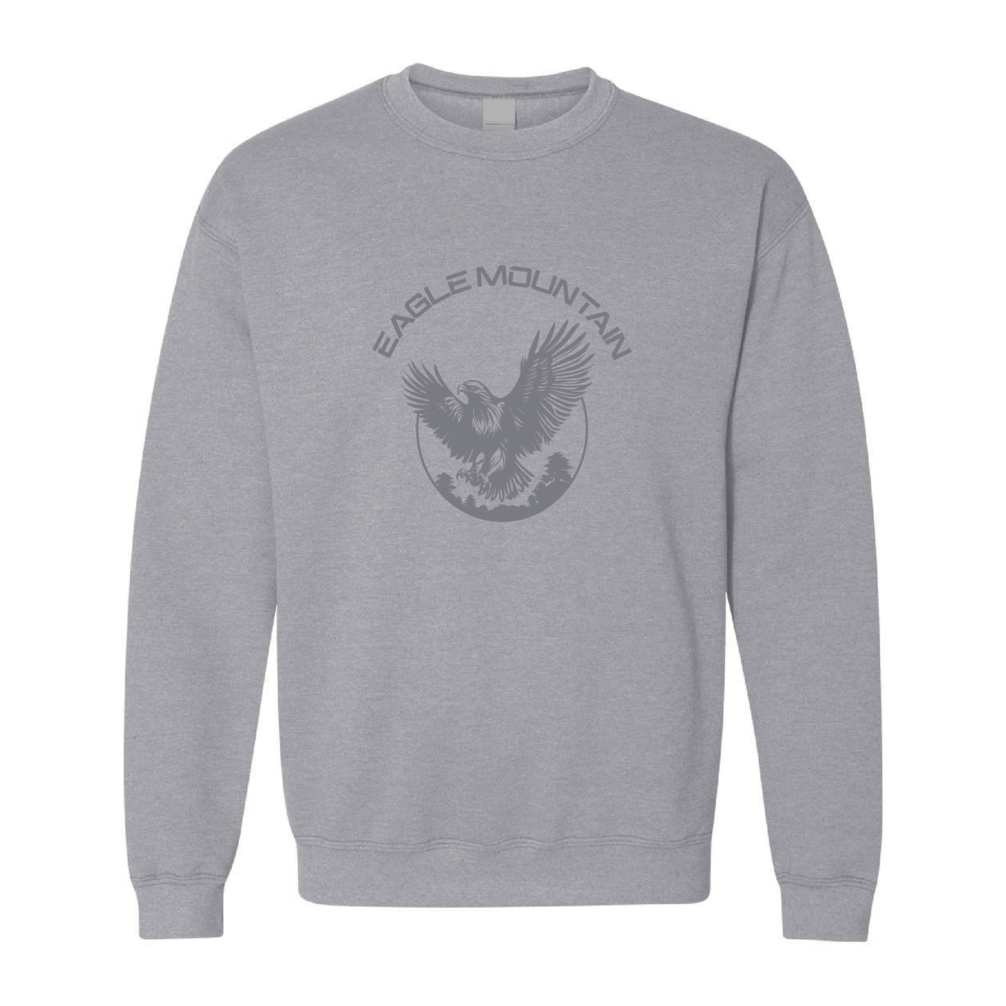 Eagle Mountain Graphic | Tone-On-Tone Crewneck Sweatshirt | 20 Colors