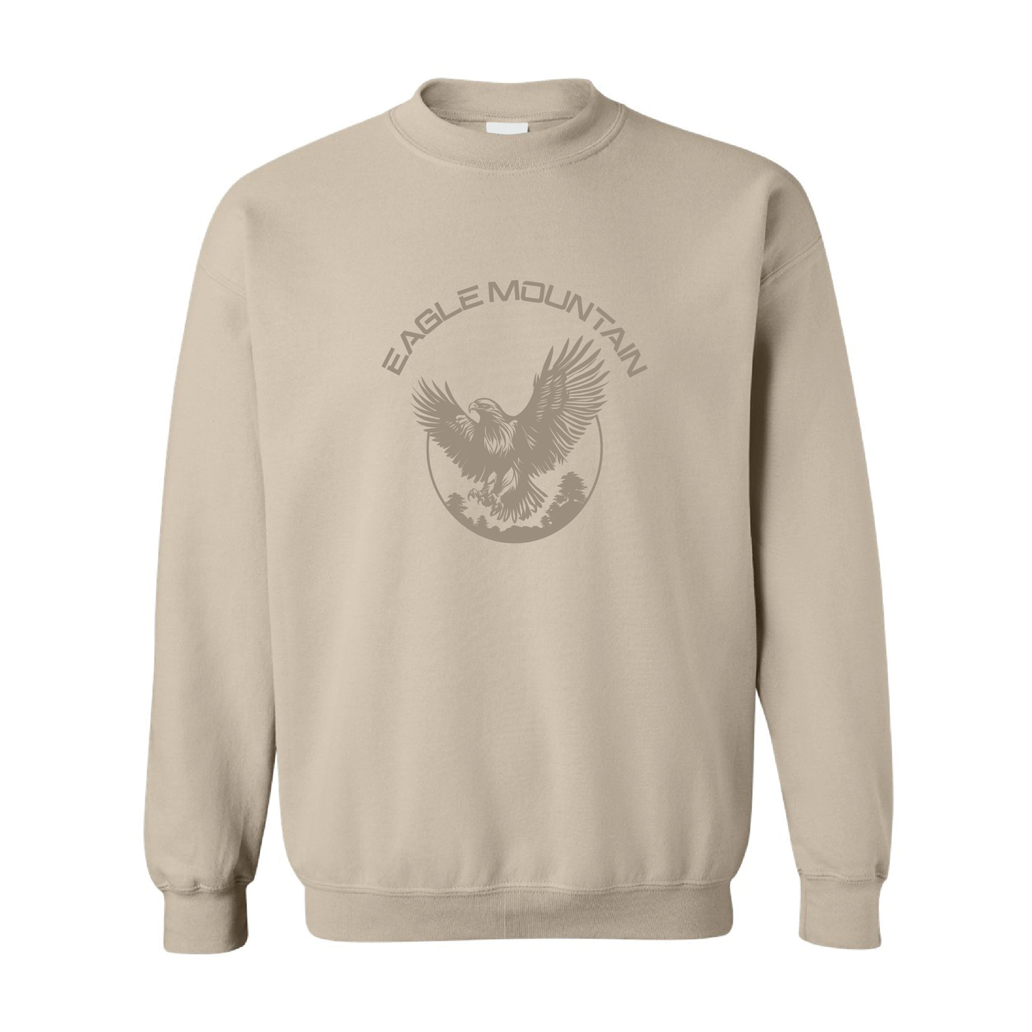 Eagle Mountain Graphic | Tone-On-Tone Crewneck Sweatshirt | 20 Colors