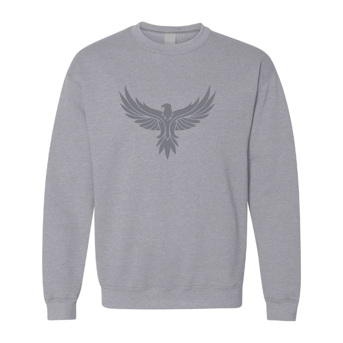 Eagle with Wings Spread Graphic | Tone-On-Tone Crewneck Sweatshirt | 20 Colors