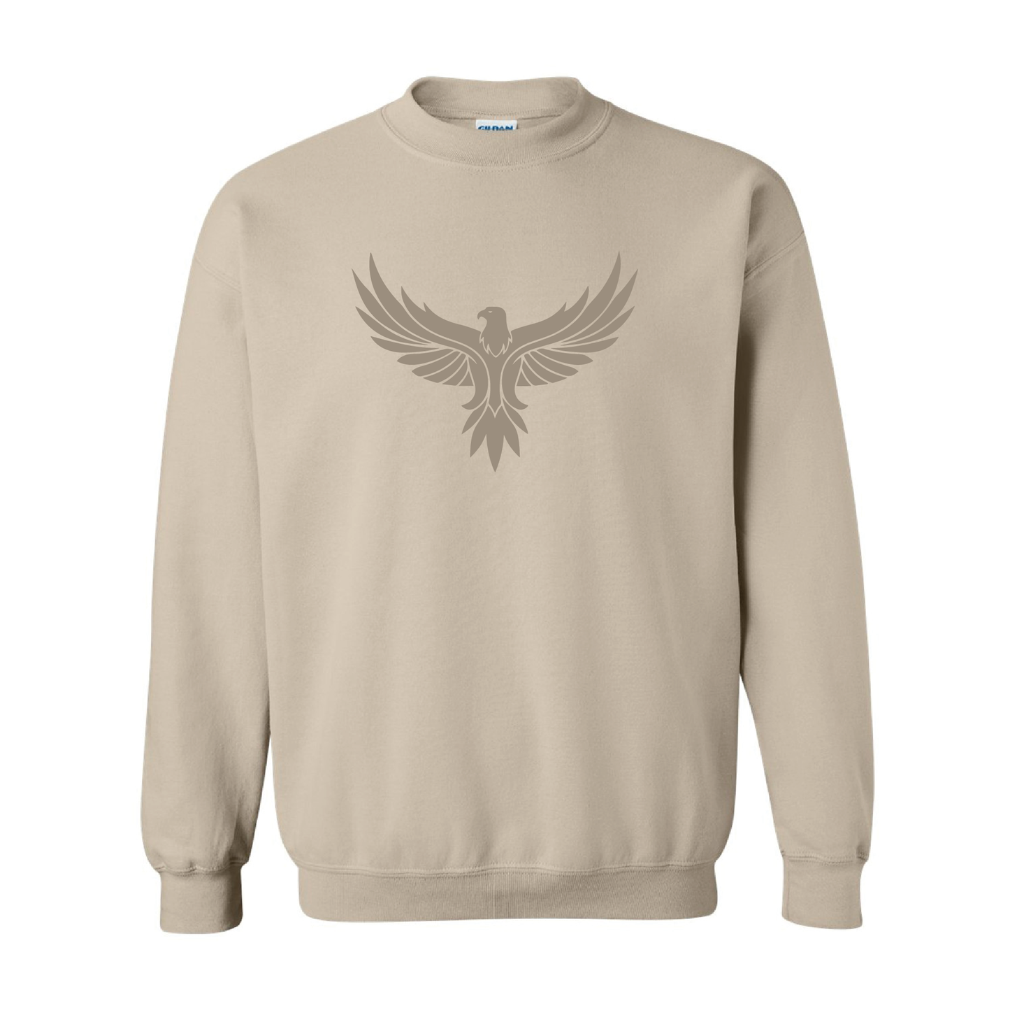 Eagle with Wings Spread Graphic | Tone-On-Tone Crewneck Sweatshirt | 20 Colors