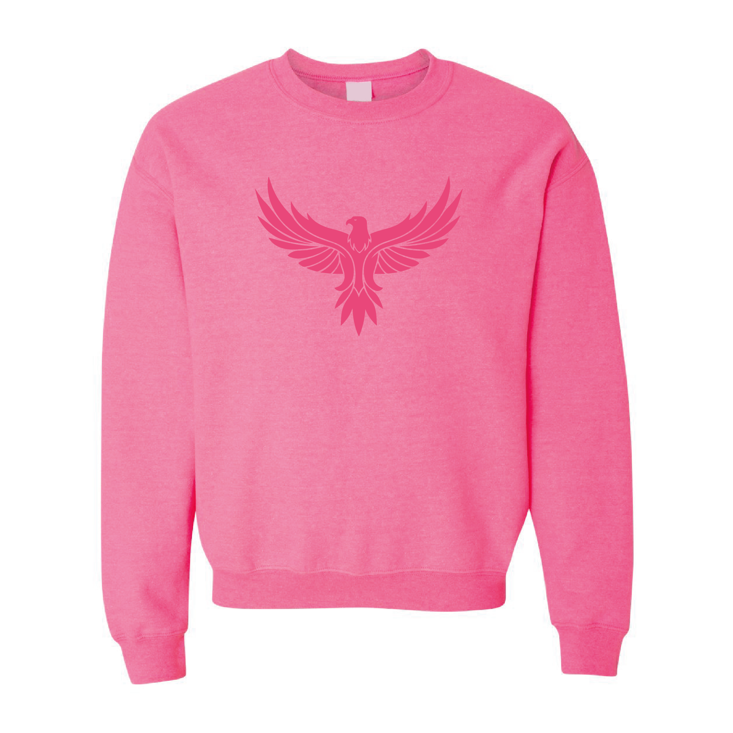 Eagle with Wings Spread Graphic | Tone-On-Tone Crewneck Sweatshirt | 20 Colors